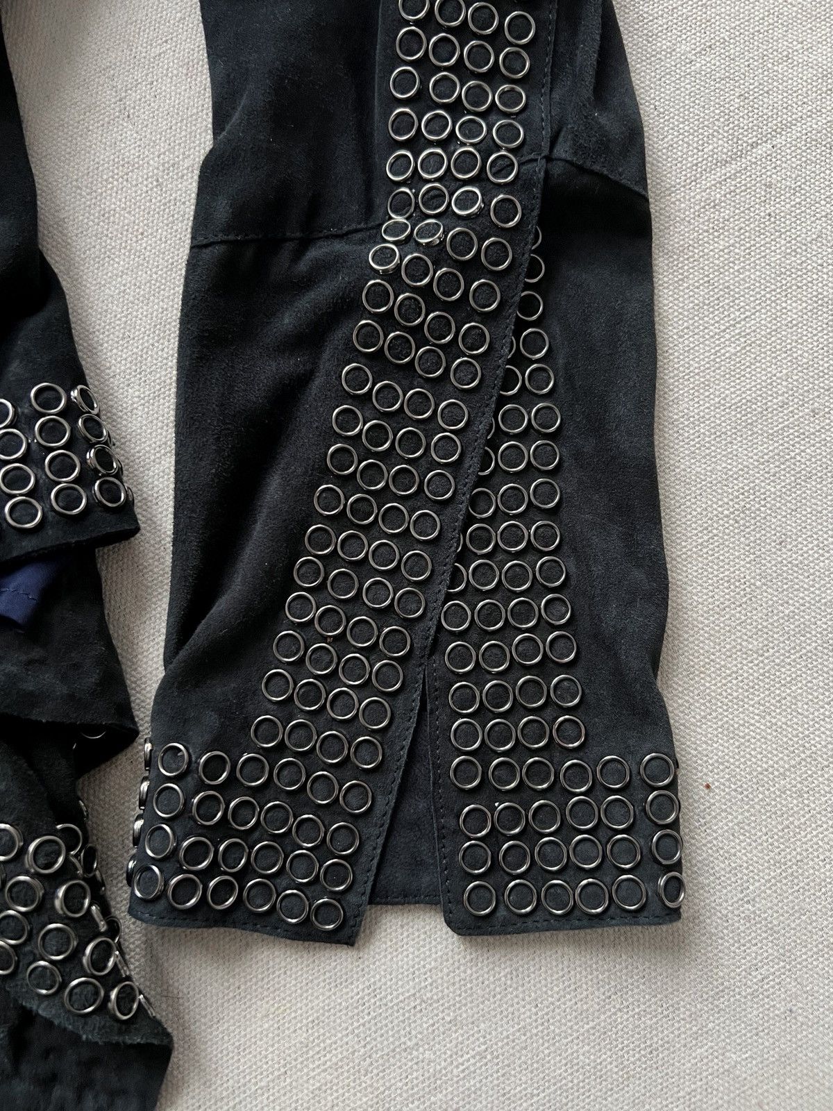 Roberto Cavalli AWO9 Runway Draped Suede Studded Leather Jacket Size M / US 6-8 / IT 42-44 - 10 Thumbnail