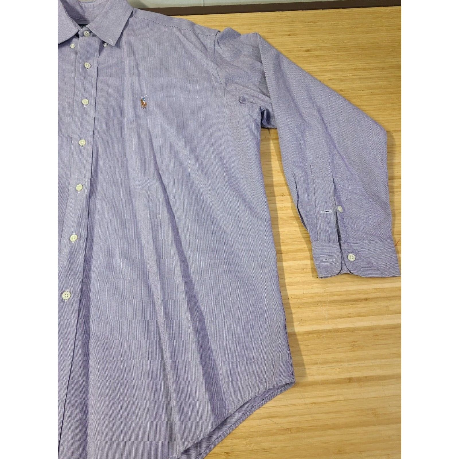 Polo Ralph Lauren Polo Ralph Lauren Shirt Men's Purple Square L Long Sleeve Button-Down Collared Knit Cotton Embroidered Logo Classic Size US L / EU 52-54 / 3 - 2 Thumbnail