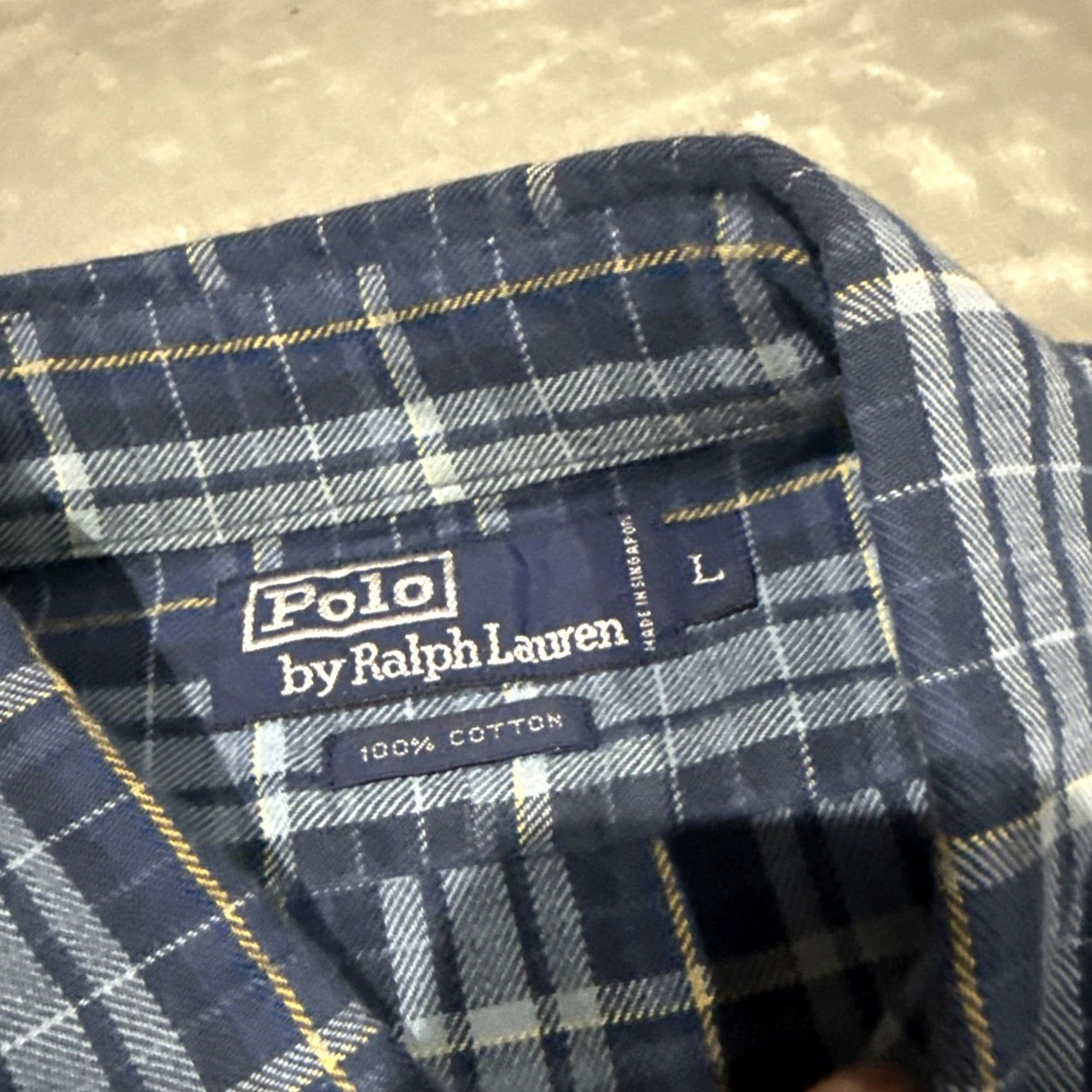 Polo Ralph Lauren VINTAGE Polo Ralph Lauren Button-Down Shirt Men's Flannel Large Blue Plaid Preppy Embroidered Cotton - (Note: Title trimmed to fit 200 chars) Size US L / EU 52-54 / 3 - 3 Thumbnail