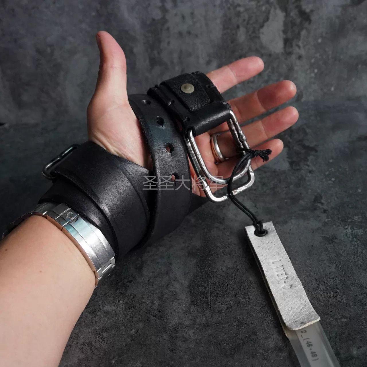 Layer-0 Layer 0 Bk Distressed Cowhide Belt Dbl Svr 3.5cm 4+5 Size ONE SIZE - 1 Thumbnail