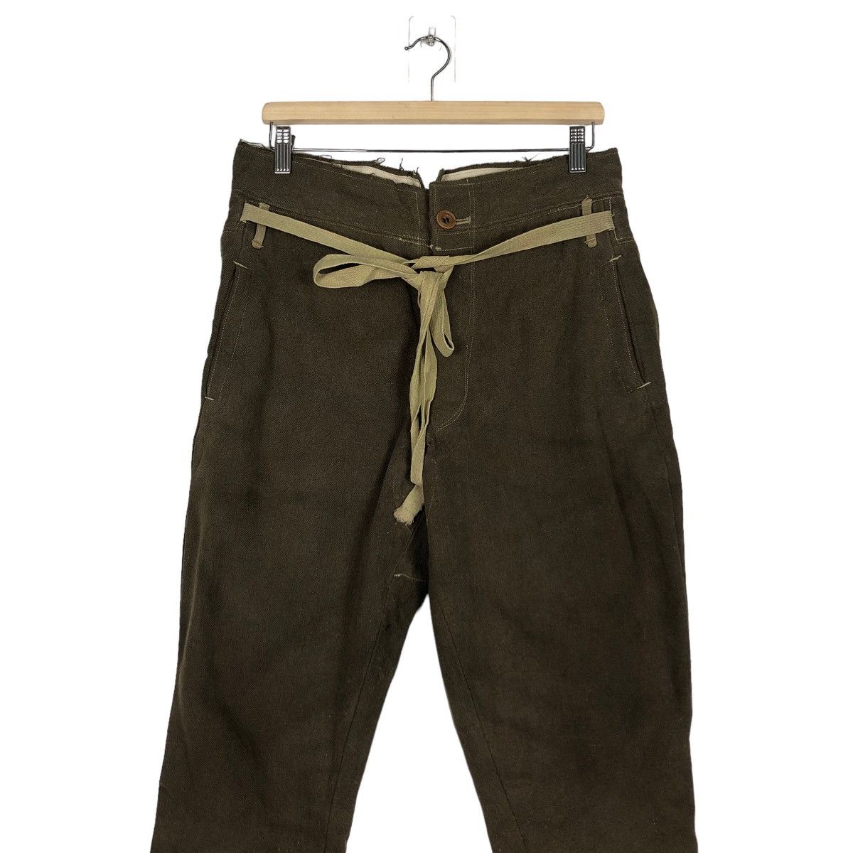 Vintage 🔥TRUE VINTAGE 40’s MILITARY WOOL PANTS CROPPED SMOCKED Size US 32 / EU 48 - 4 Thumbnail