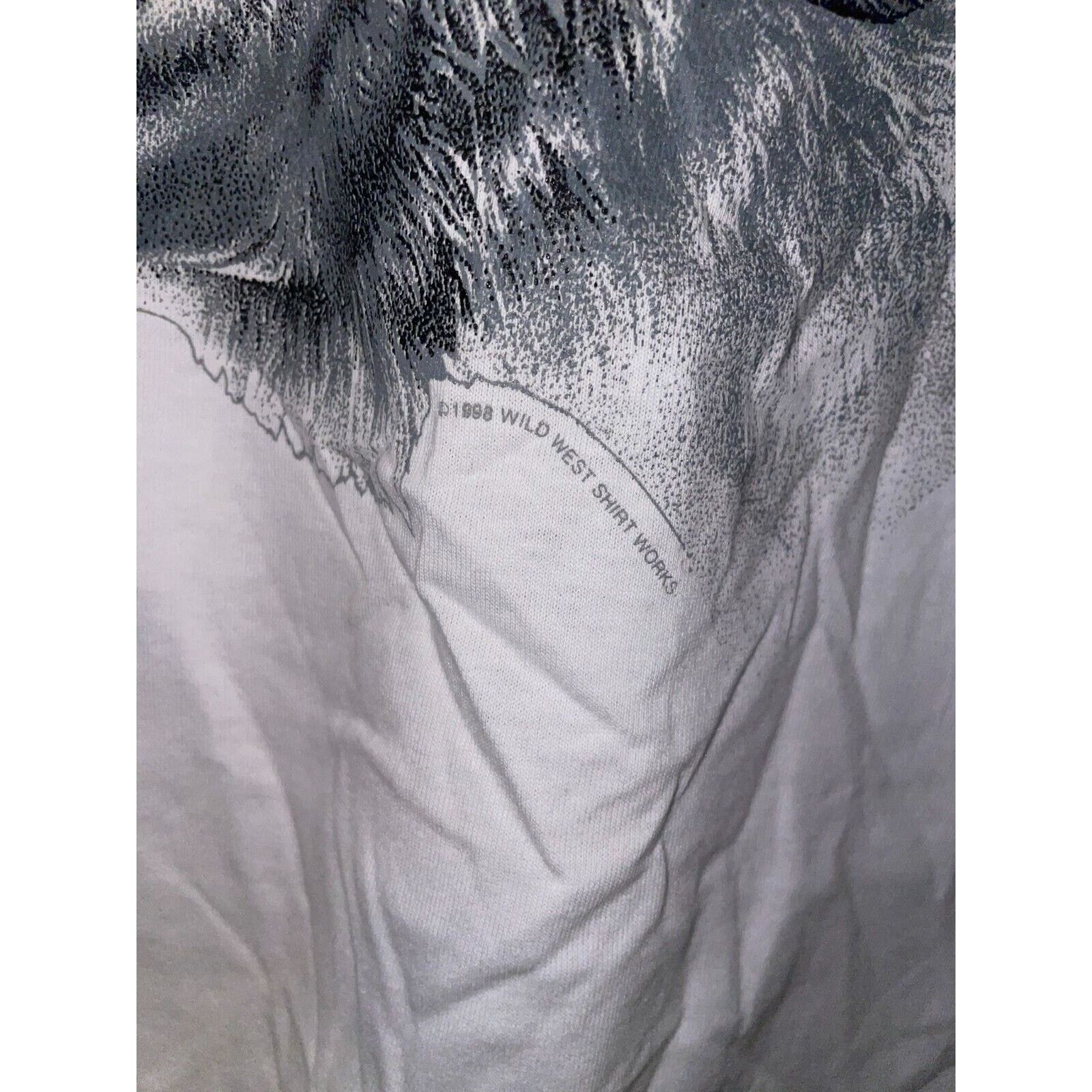 Jerzees Vintage Glacier Park Shirt Moose Animal White Tee 90s Large Size US L / EU 52-54 / 3 - 8 Thumbnail