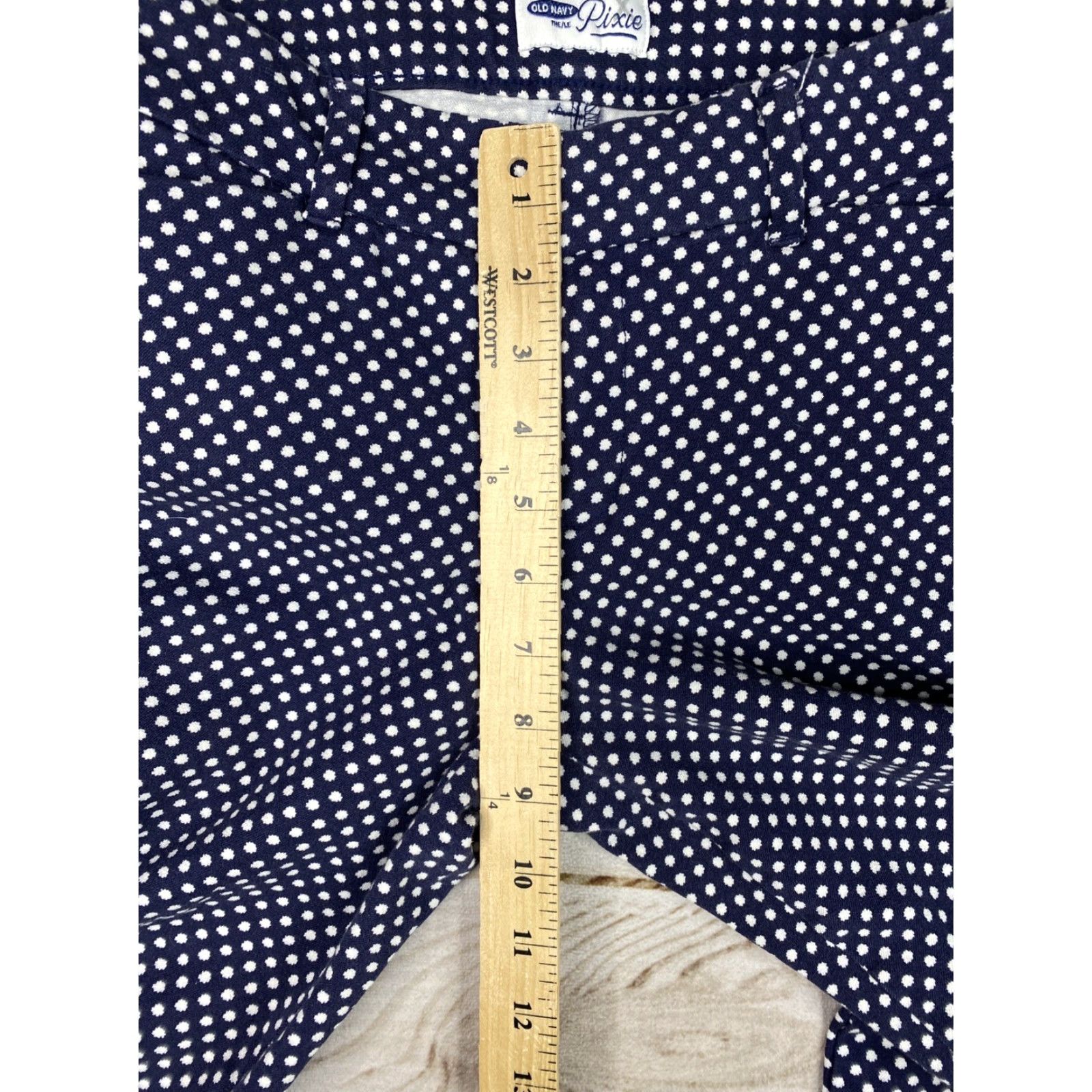Old Navy Old Navy Pants Womens Size 8 Blue White Polka Dot Print Pixie Mid Rise Stretch Tapered Leg Casual Size 30" / US 8 / IT 44 - 5 Thumbnail