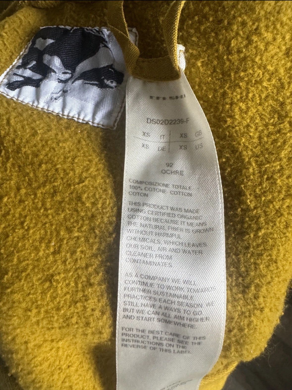 Rick Owens Rick Owens DRKSHDW Mustard Zip Hoodie Asymmetrical Size XS Size XS / US 0-2 / IT 36-38 - 3 Thumbnail