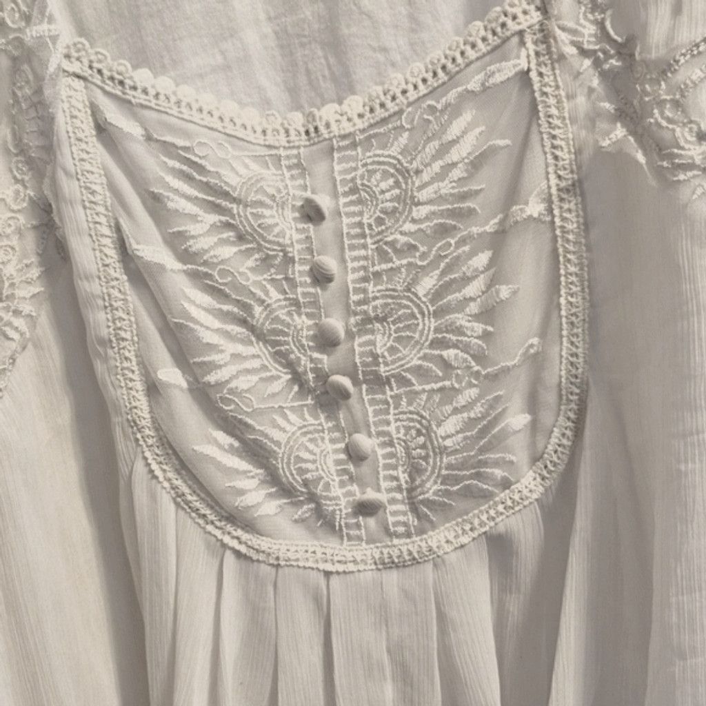 NO ID Roaman's Elegant White Embroidered Tank Top Size 4XL / US 24-26 - 8 Thumbnail