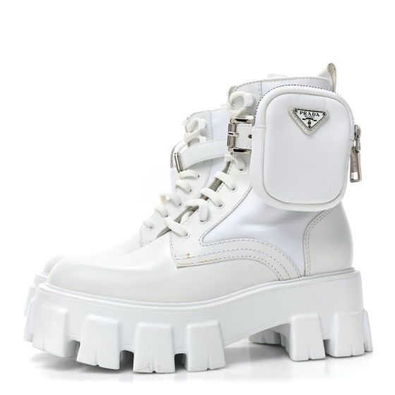 Prada AUTHENTIC White Prada Monolith boots Size US 8 / IT 38 - 1 Thumbnail