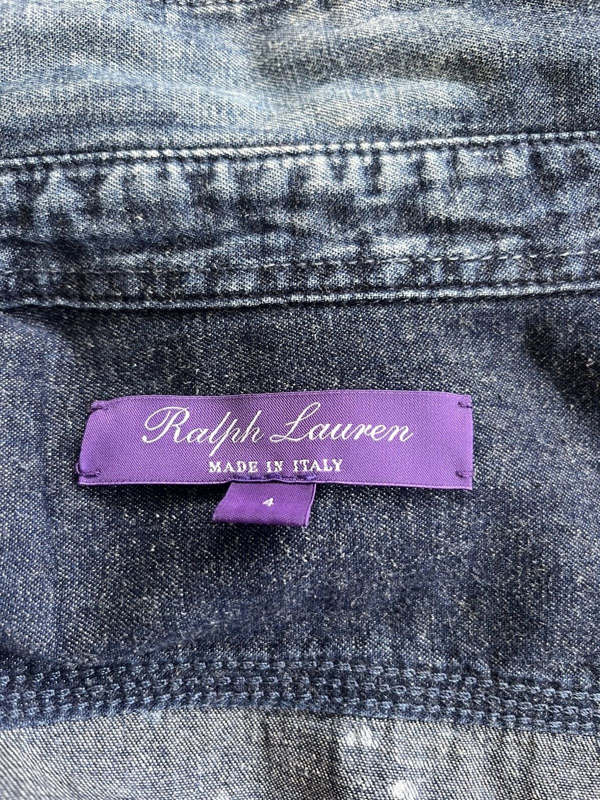 Ralph Lauren Purple Label Ralph Lauren Purple Label Denim Shirt with Paint Splatter Size US M / EU 48-50 / 2 - 4 Thumbnail