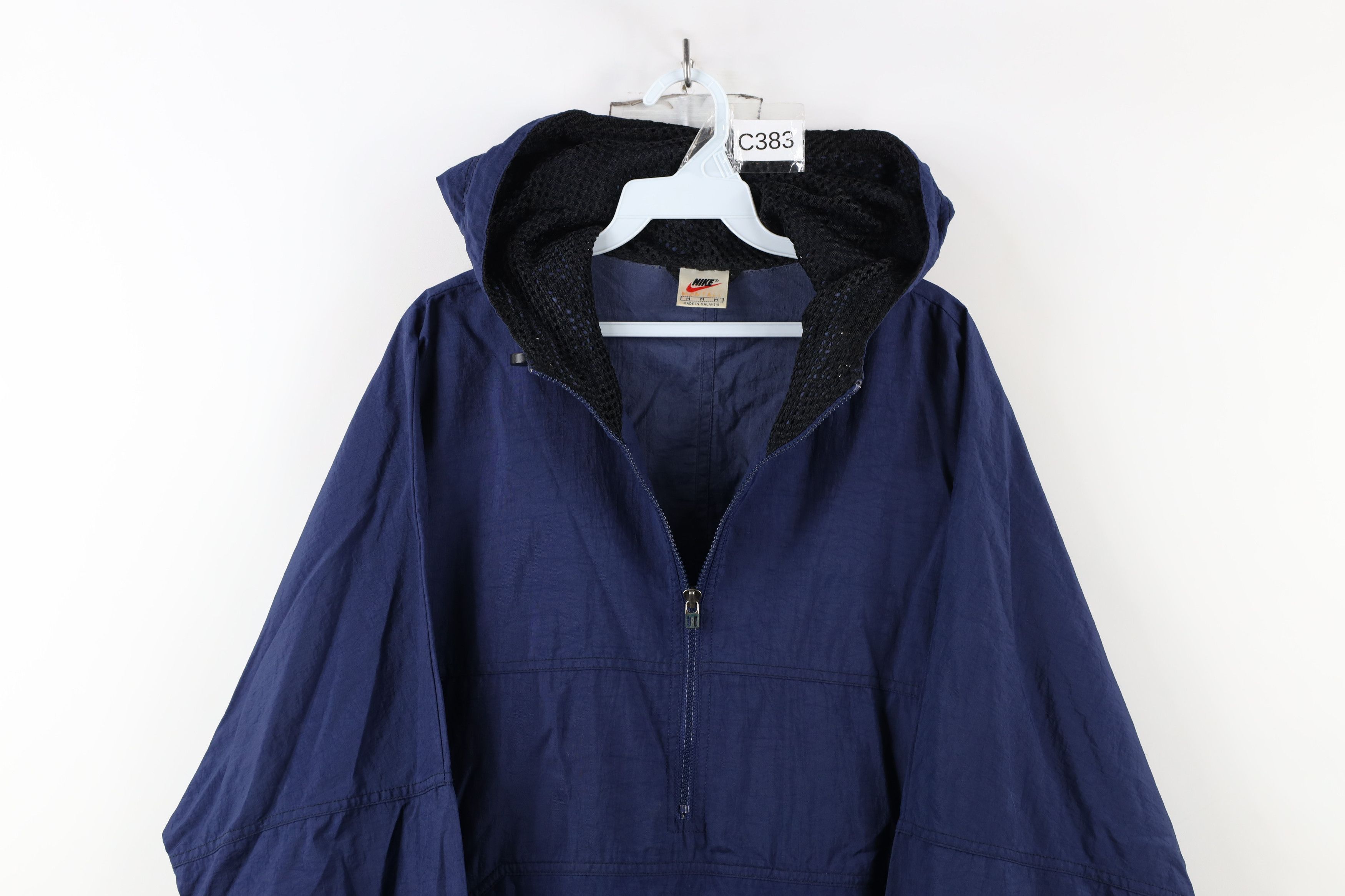 Nike × Vintage Vintage 90s Nike Scott Center Swoosh Hooded Anorak Jacket Size US M / EU 48-50 / 2 - 2 Thumbnail