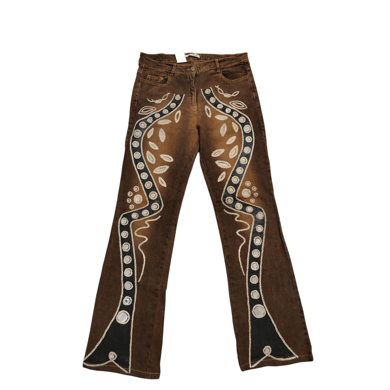 Vintage Vintage hand painted Boho style flare SL Shendel Size 29" - 1 Thumbnail
