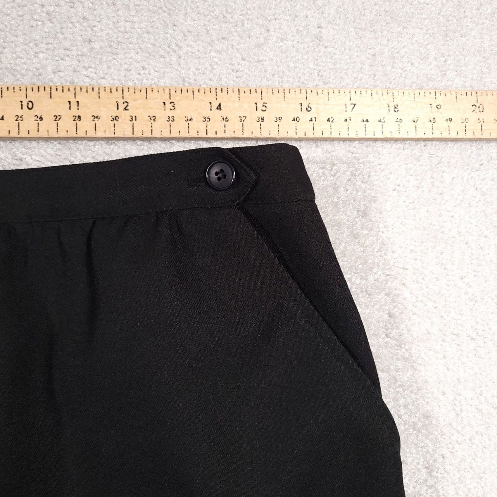 Vintage VINTAGE Haberdashery Skirt A-Line Midi Black 16 Women USA Union Made Button Elastic Waist Size 38" / US 16 / IT 52 - 6 Thumbnail