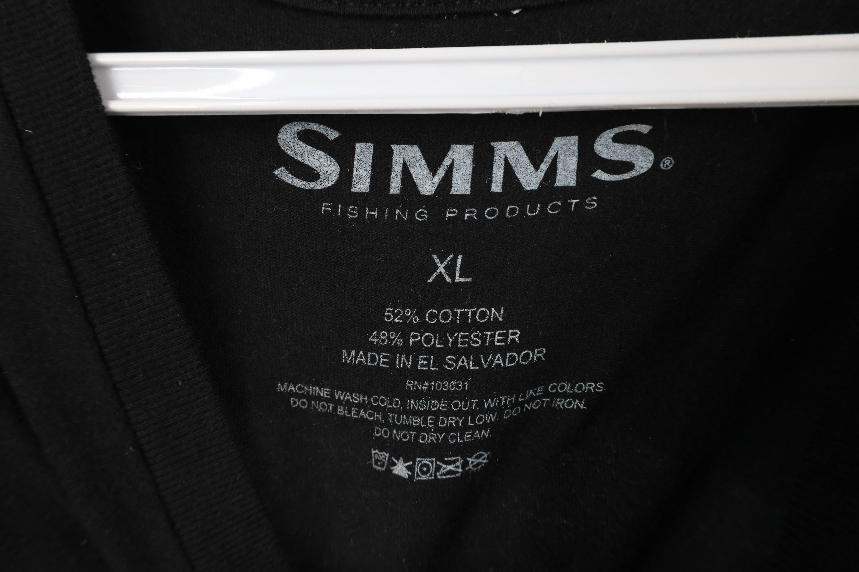 Simms × Vintage Simms Fishing Camouflage Fish Short Sleeve T-Shirt Black Size US XL / EU 56 / 4 - 6 Thumbnail