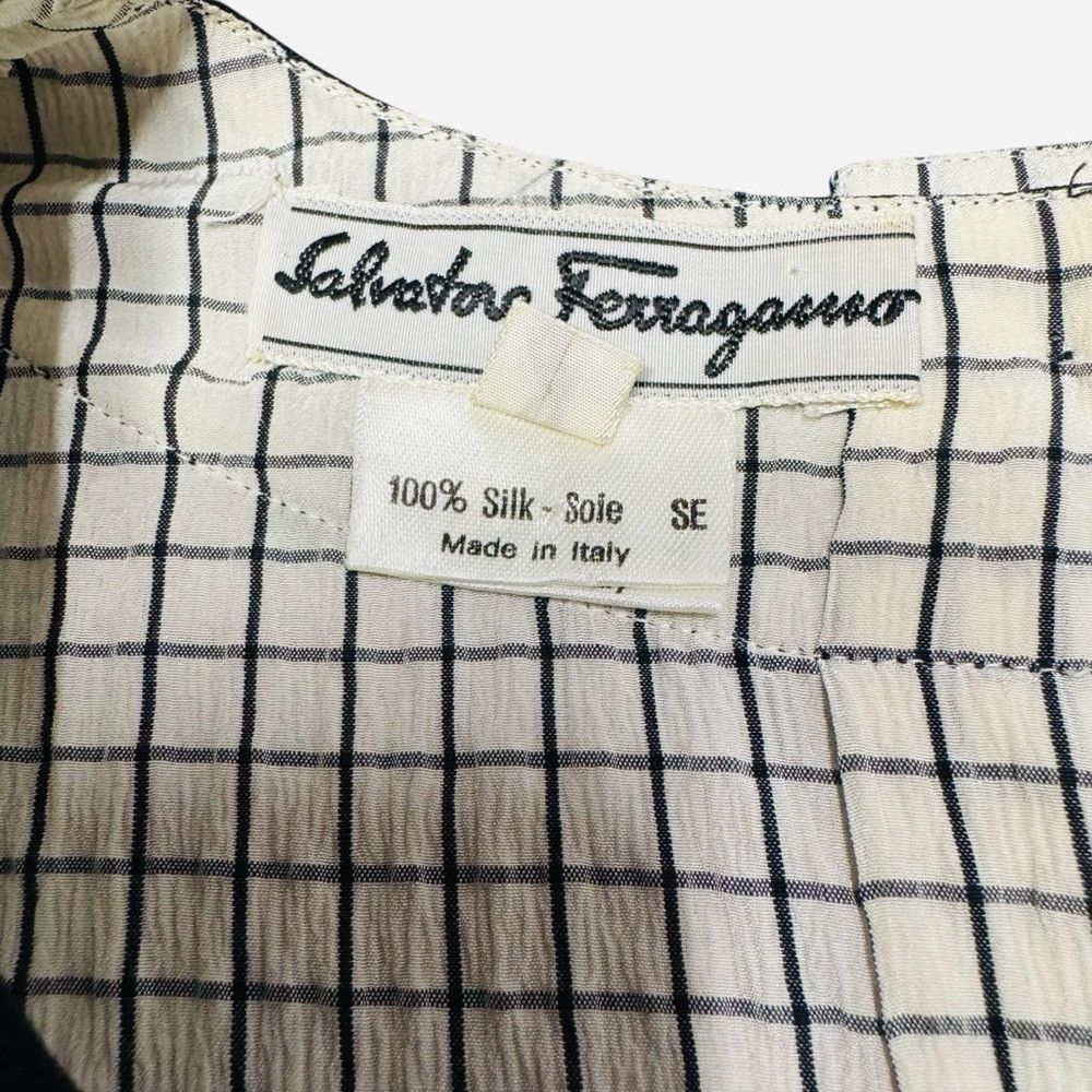 Salvatore Ferragamo Vintage Salvatore Ferragamo Silk Linen Blouse Made In Italy Size M / US 6-8 / IT 42-44 - 8 Thumbnail