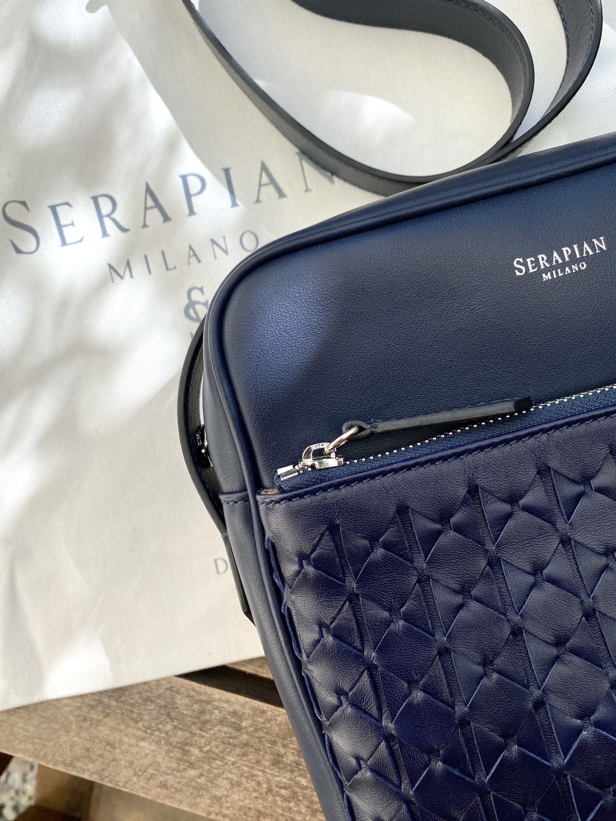 Designer × Serapian Milano Serapian Milano Messenger in Mosaico Weawing Leather Bag Size ONE SIZE - 11 Thumbnail