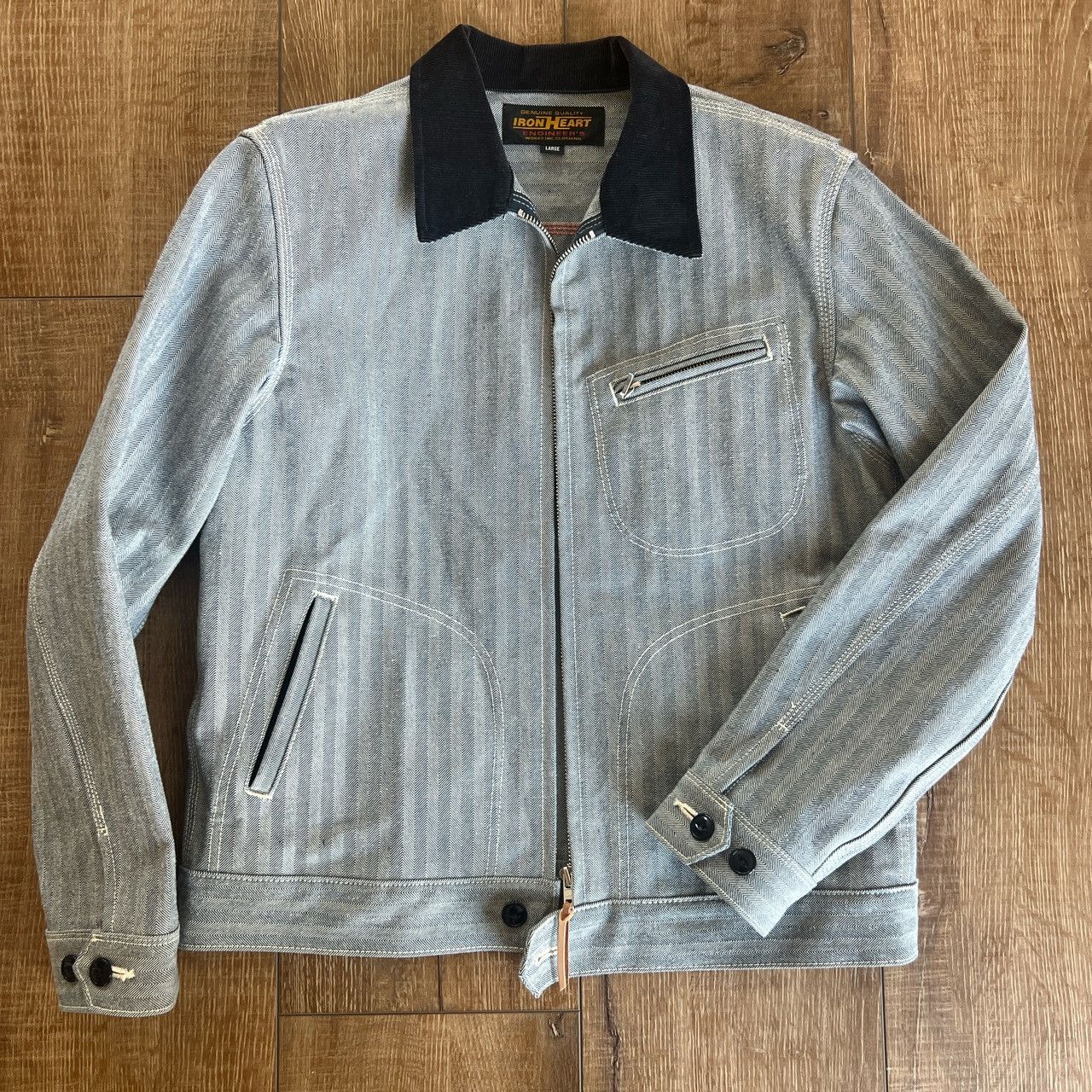 Iron Heart Iron Heart Indigo Herringbone Work Jacket Grailed