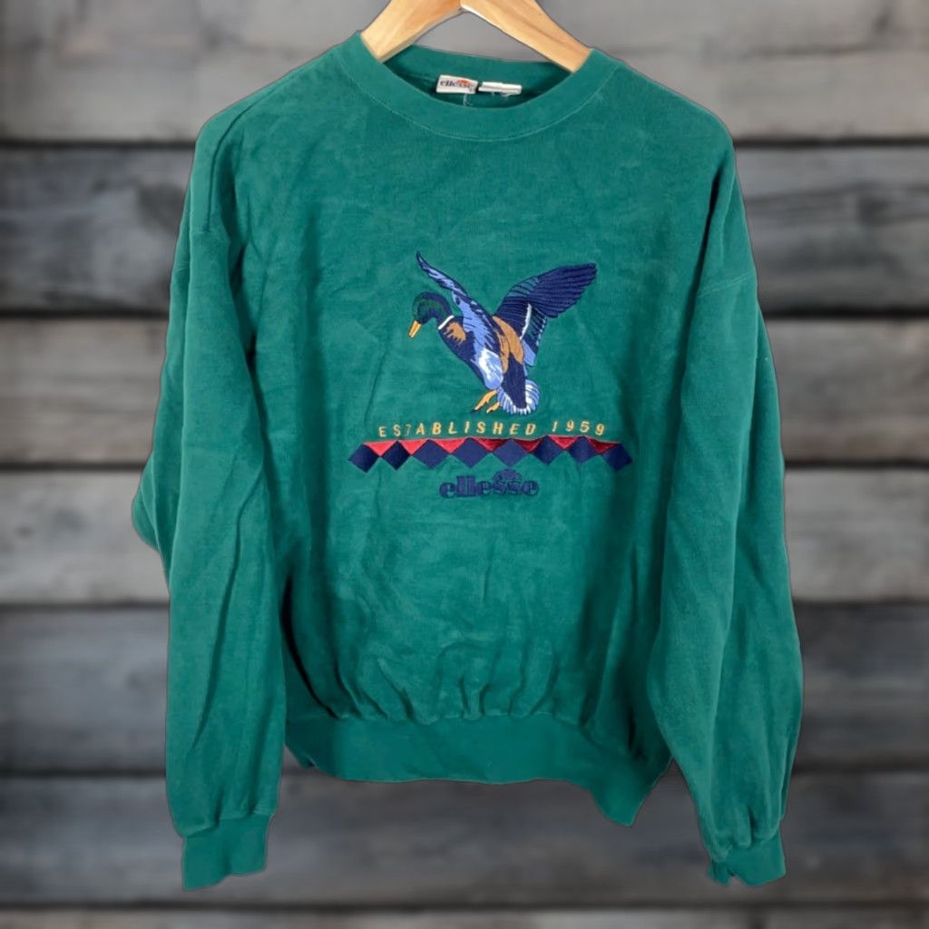 Ellesse ellesse Mallard Sweatshirt Adult Medium Dark Green Crewneck Embroidered Nature Size US M / EU 48-50 / 2 - 1 Thumbnail