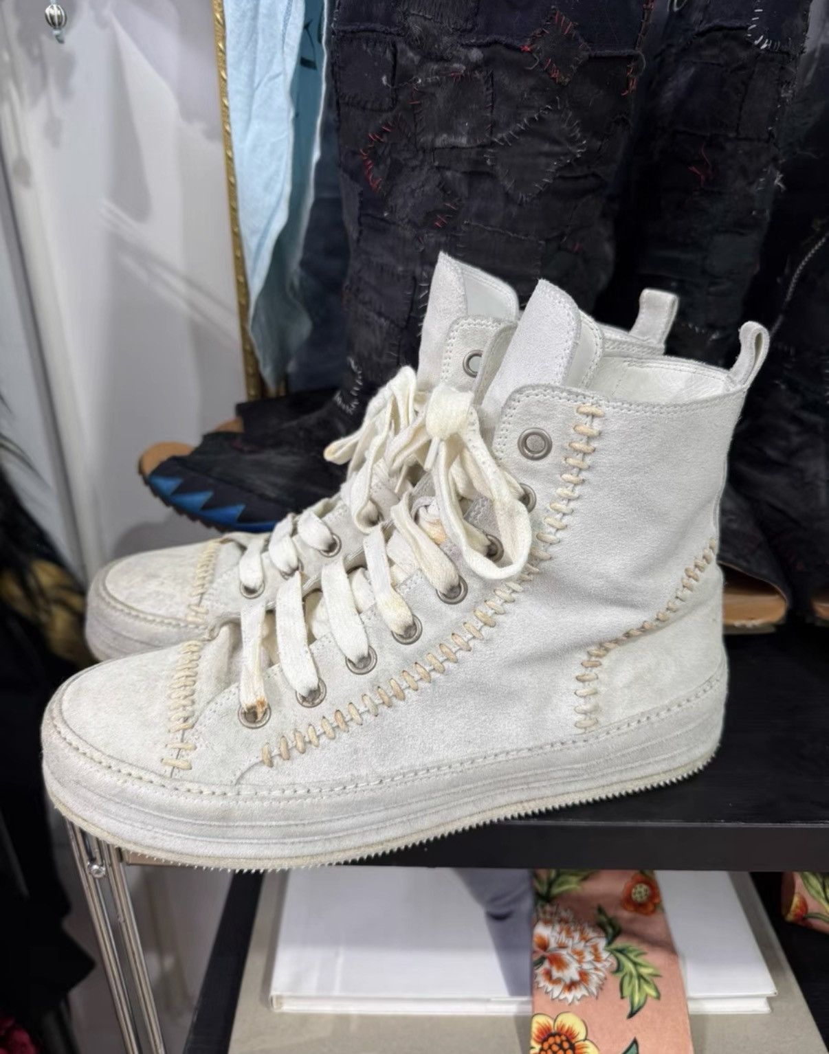 Ann Demeulemeester New Raven leather sneakers | Grailed