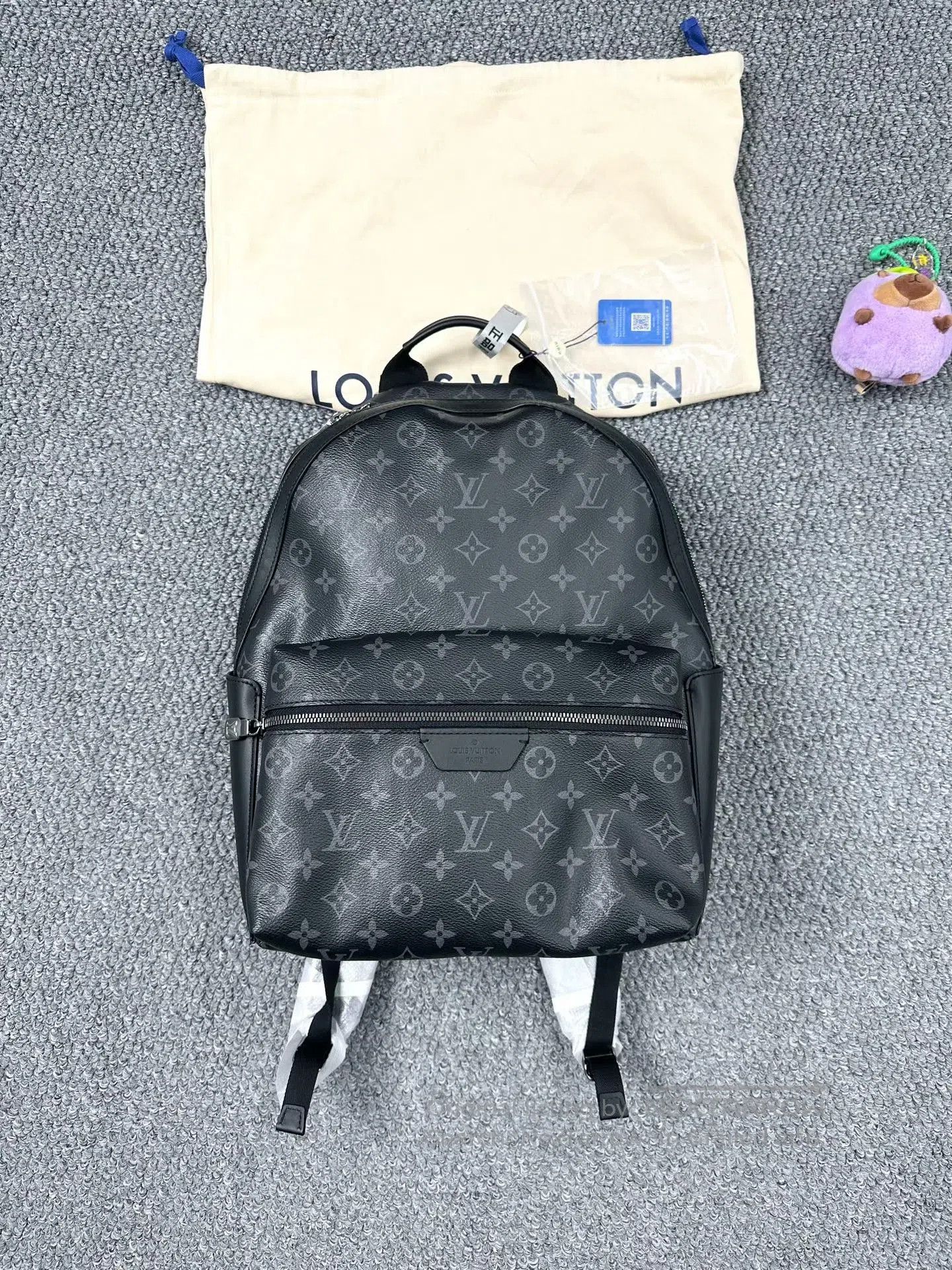 Louis Vuitton Louis Vuitton Black Apollo Series Printed Logo Backpack| Size ONE SIZE - 1 Thumbnail