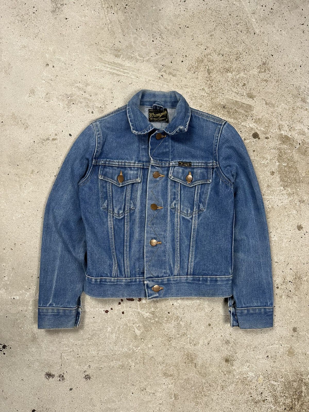 Wrangler Vintage 80s Wrangler Denim Jeans Trucker Jacket rare Size XS / US 0-2 / IT 36-38 - 1 Thumbnail