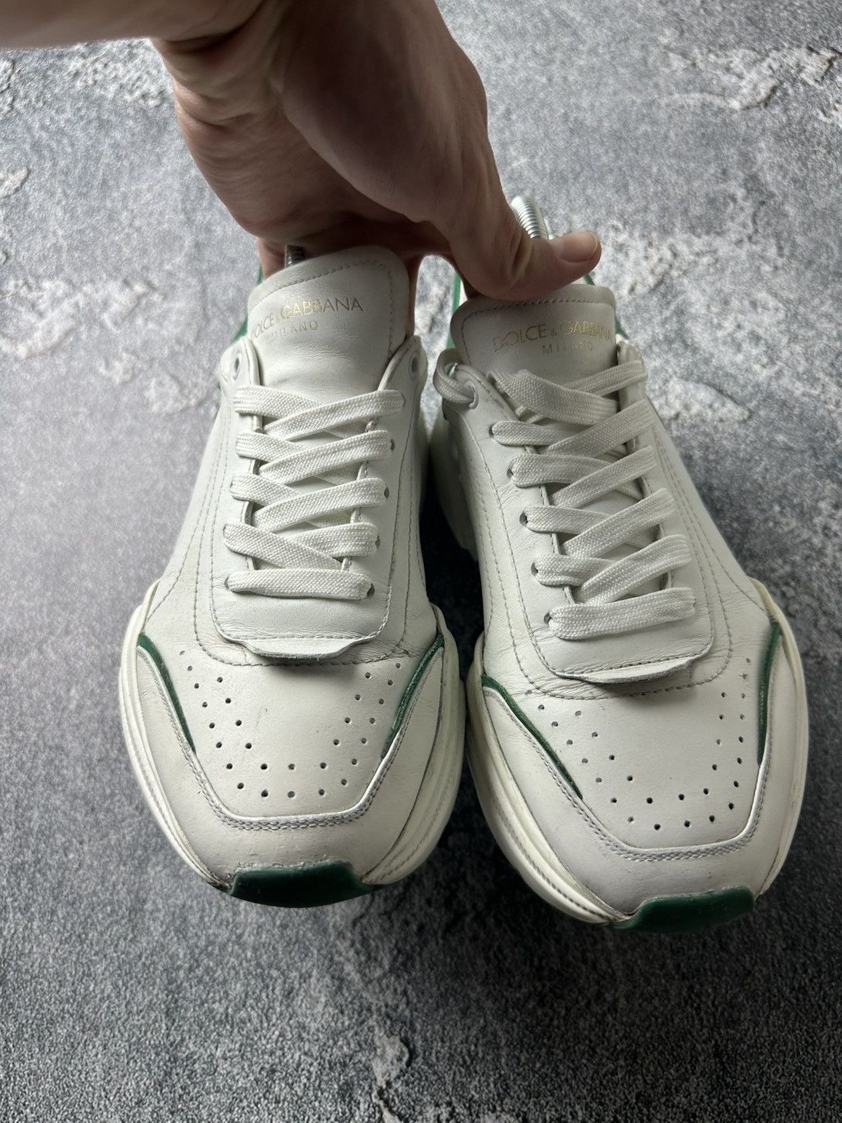 Dolce & Gabbana DOLCE & GABBANA Daymaster Sneakers Unisex White Green Size US 6.5 / EU 39-40 - 4 Thumbnail
