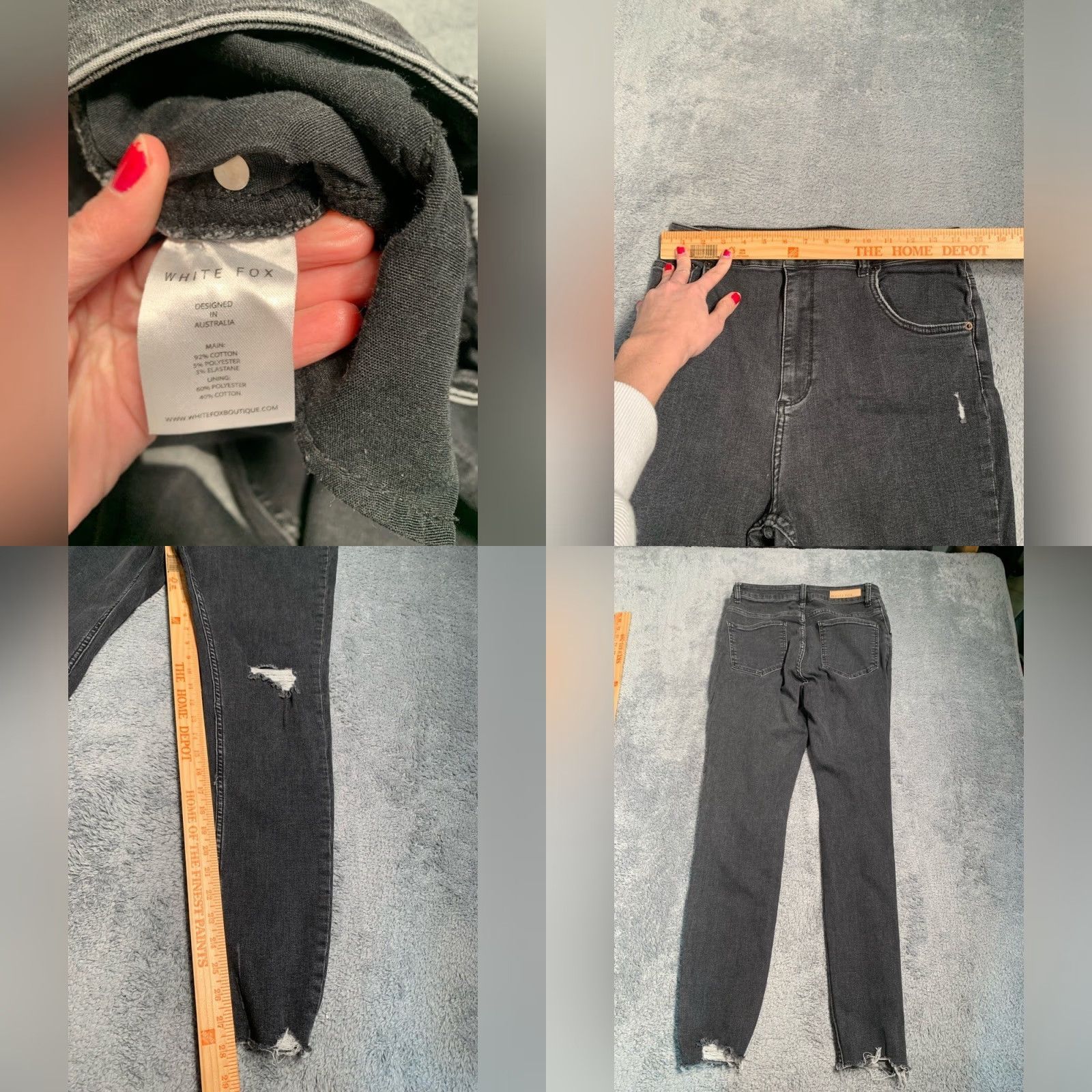 Vintage White fox Distressed Women's Jeans XL Gray Skinny Jeans Women XL Distressed White fox Boutique Distressed Jeans Women XL Gray Skinny Size 40" / US 18 - 8 Thumbnail