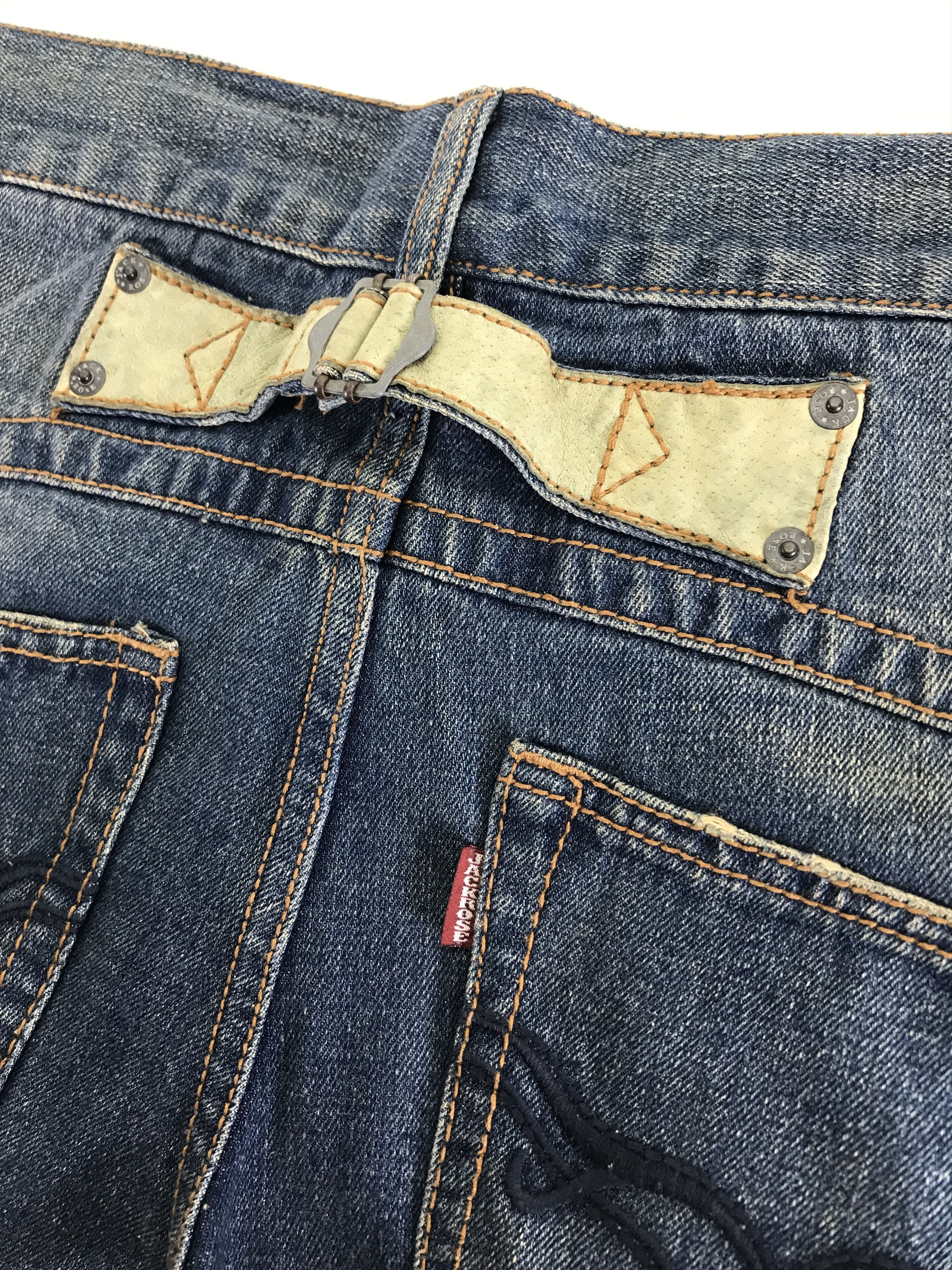 JACKROSE Vintage Jack Rose Leather Buckle Back Flare Jeans Size US 31 - 11 Thumbnail