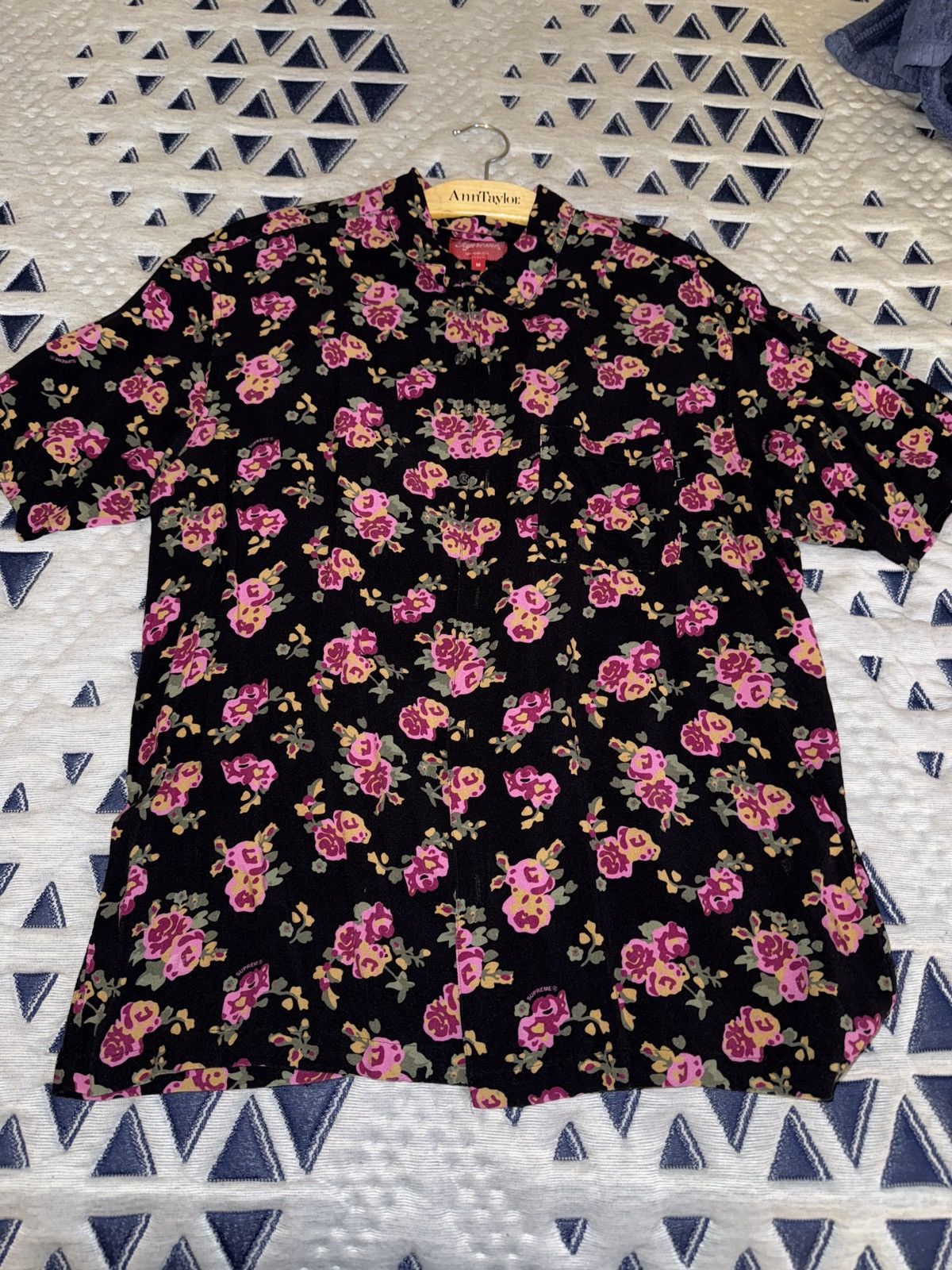 Supreme Supreme Studded Patch S/S Work Shirt Black | Grailed