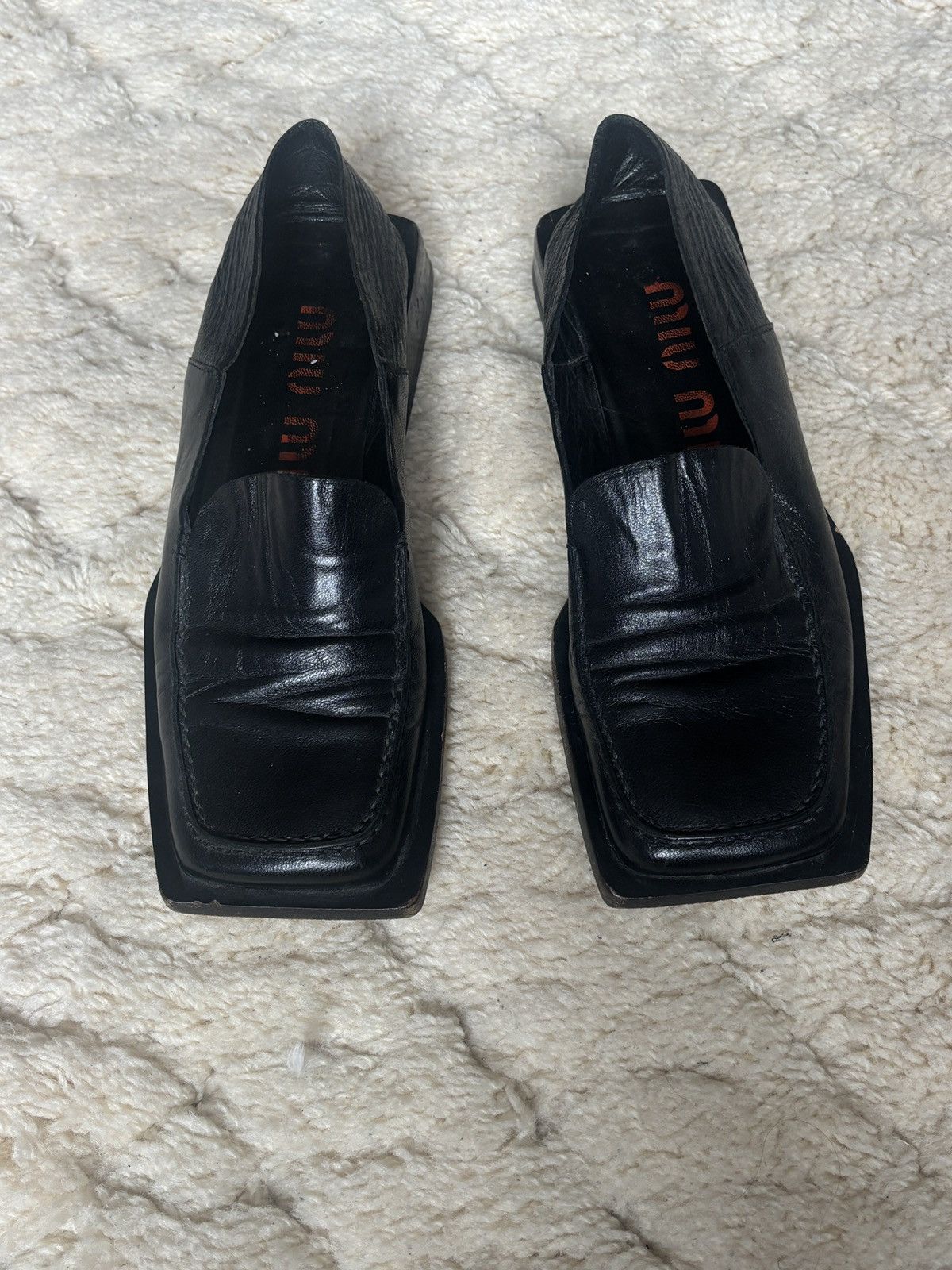 Miu Miu miu miu black square toe loafer RARE Size US 5 / IT 35 - 1 Thumbnail