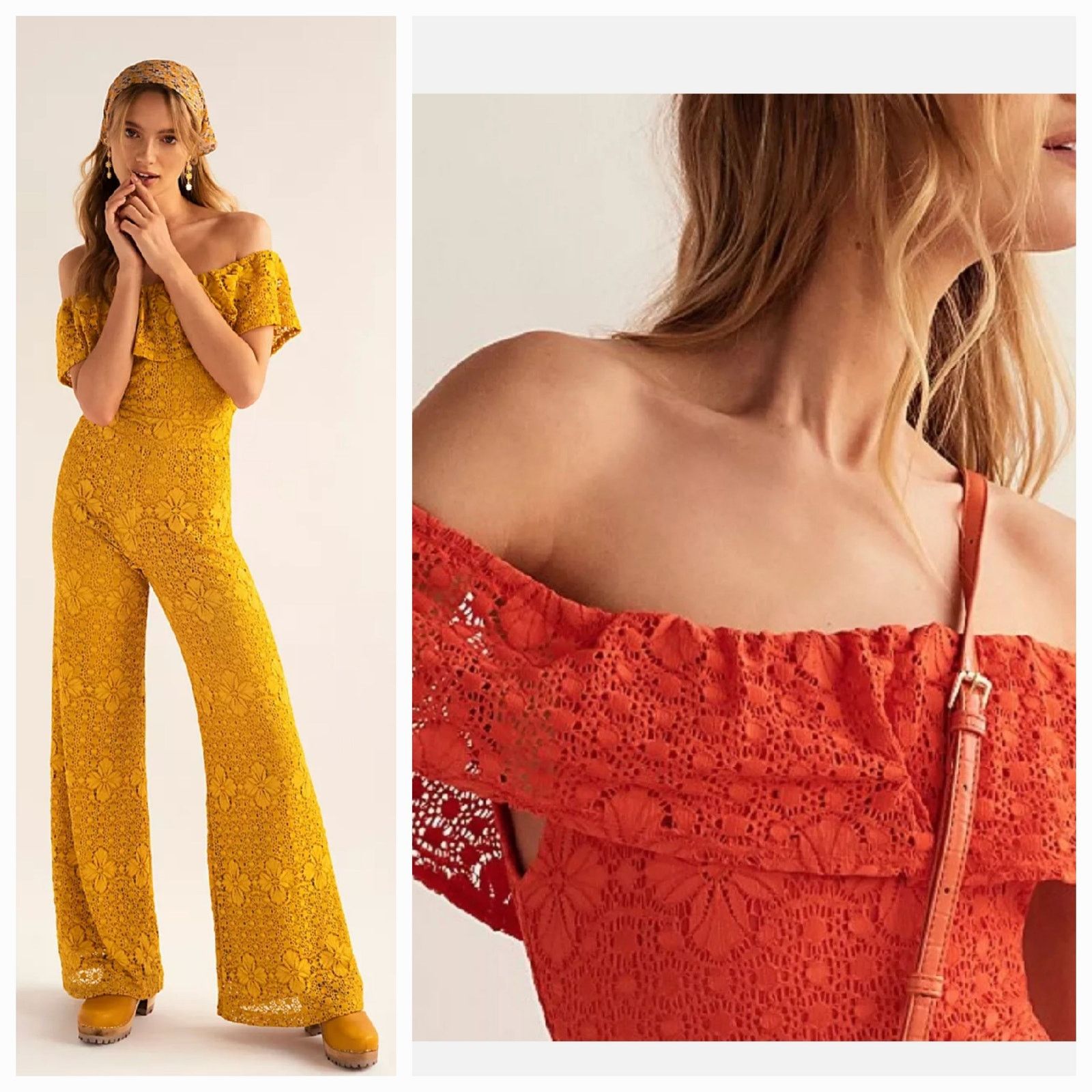 Free People New Free People NIGHTCAP Sunflower Positano Jumpsuit $495 XS Size 26" / US 2 / IT 38 - 3 Thumbnail