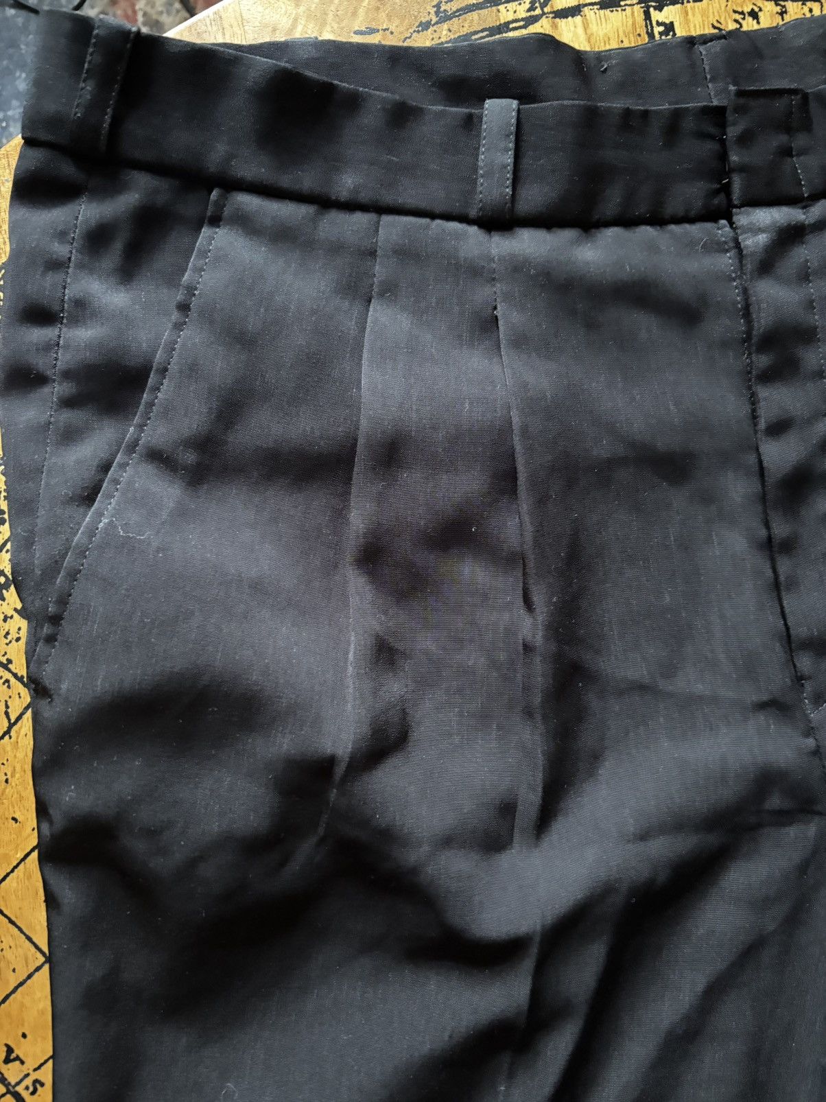 Vintage Vintage 1960/70s Tailored Black Trousers High Waisted Size US 34 / EU 50 - 3 Thumbnail
