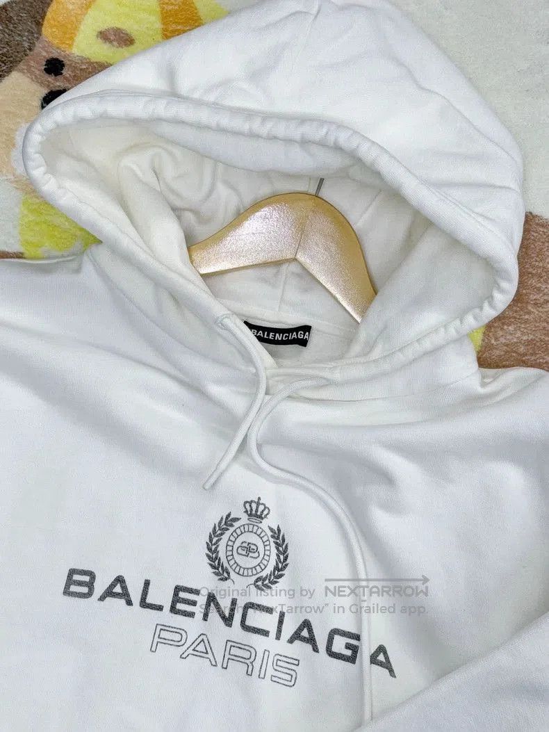 Balenciaga Balenciaga Logo Print White Hoodie. Size US L / EU 52-54 / 3 - 3 Thumbnail