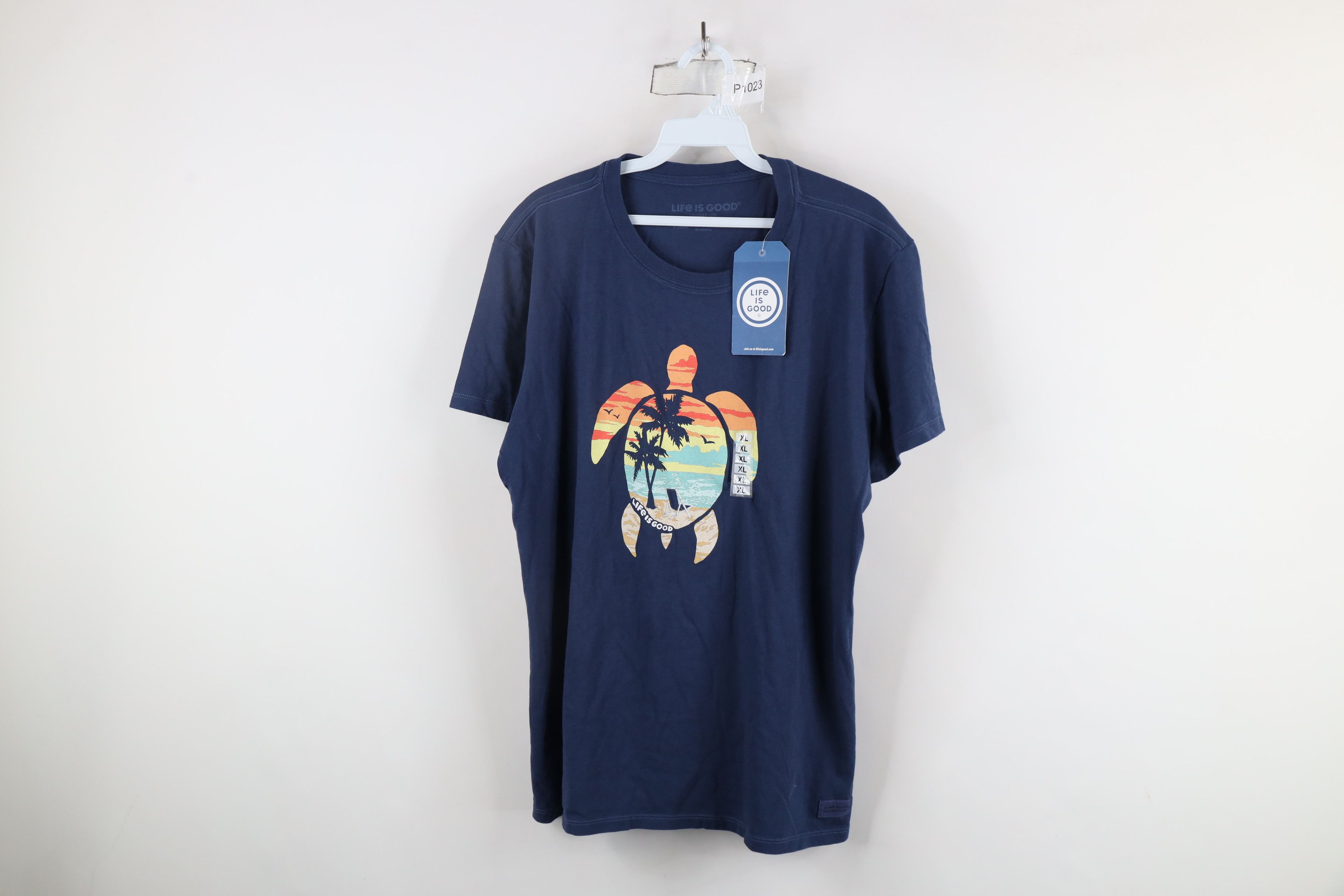 Life is Good × Vintage New Life Is Good Spell Out Sea Turtle Beach T-Shirt Blue Size XL / US 12-14 / IT 48-50 - 1 Thumbnail