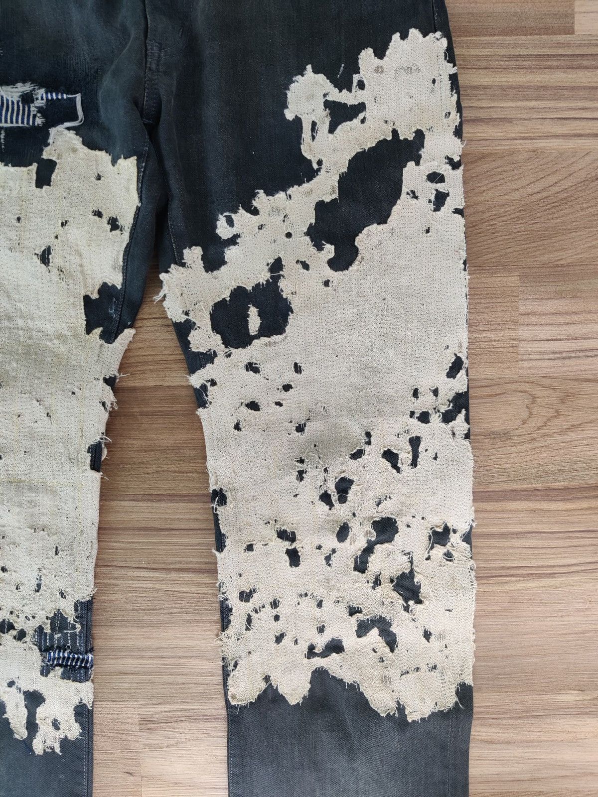 HOLLYWOOD RANCH MARKET Vintage Selvedge Hr Market Custom Patchwork Denim Jeans Size US 31 - 10 Thumbnail