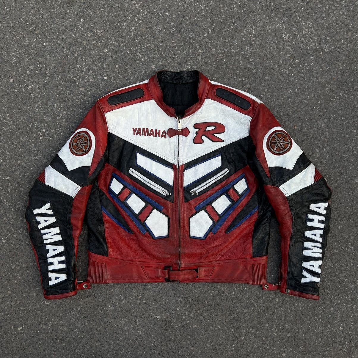 image of Leather Jacket x Vintage Yamaha Racing Jacket in Red, Men's (Size 2XL)