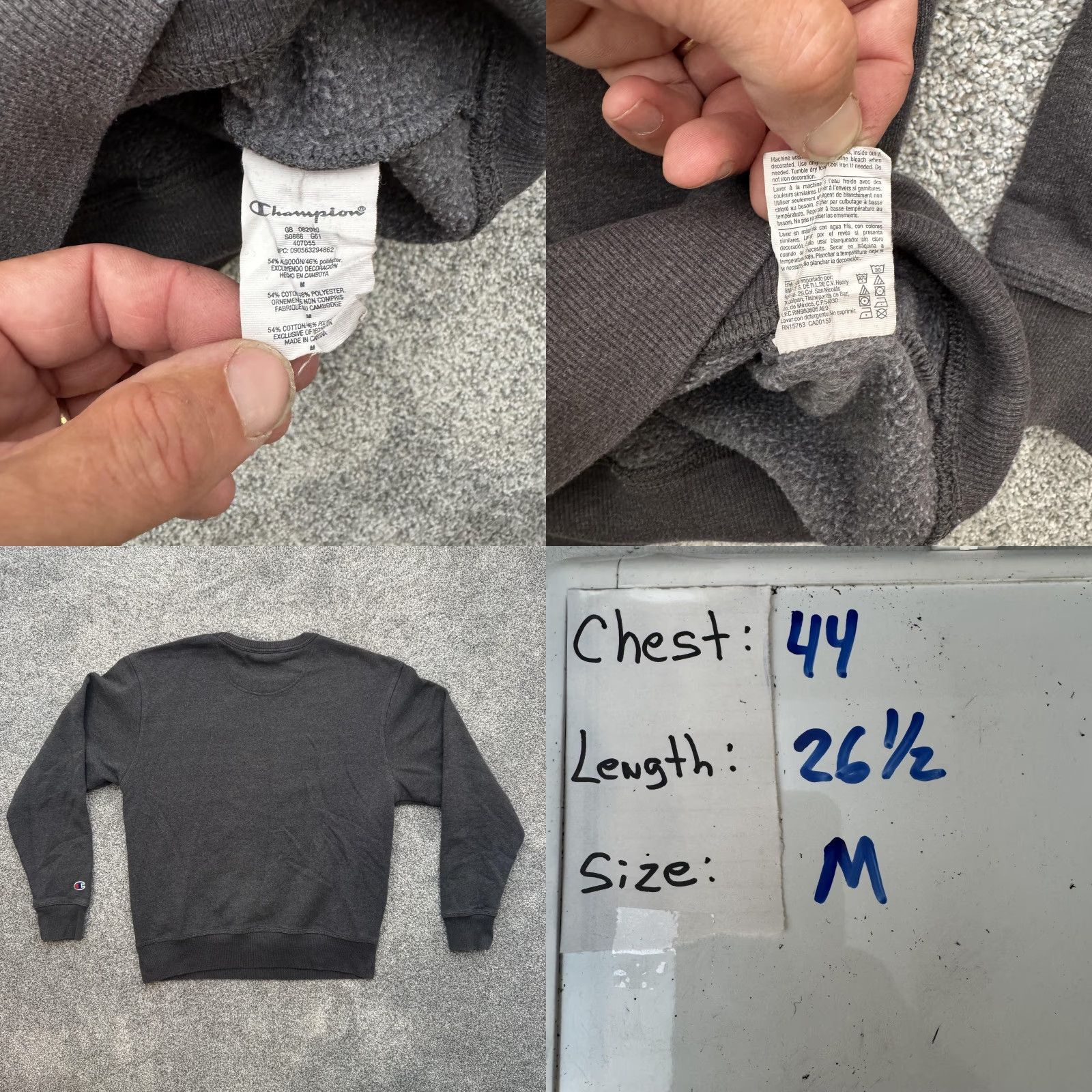 Champion Champion Sweatshirt Mens Medium Crewneck Pullover Black Embroidered Athleisure Size US M / EU 48-50 / 2 - 8 Thumbnail