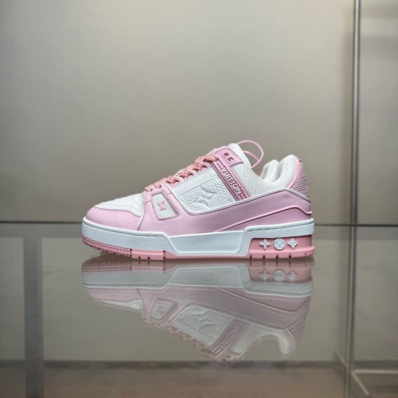 Louis Vuitton Louis Vuitton Trainer Leather Sneakers in Rose Pink -2508 Size US 5 / EU 37 - 7 Thumbnail