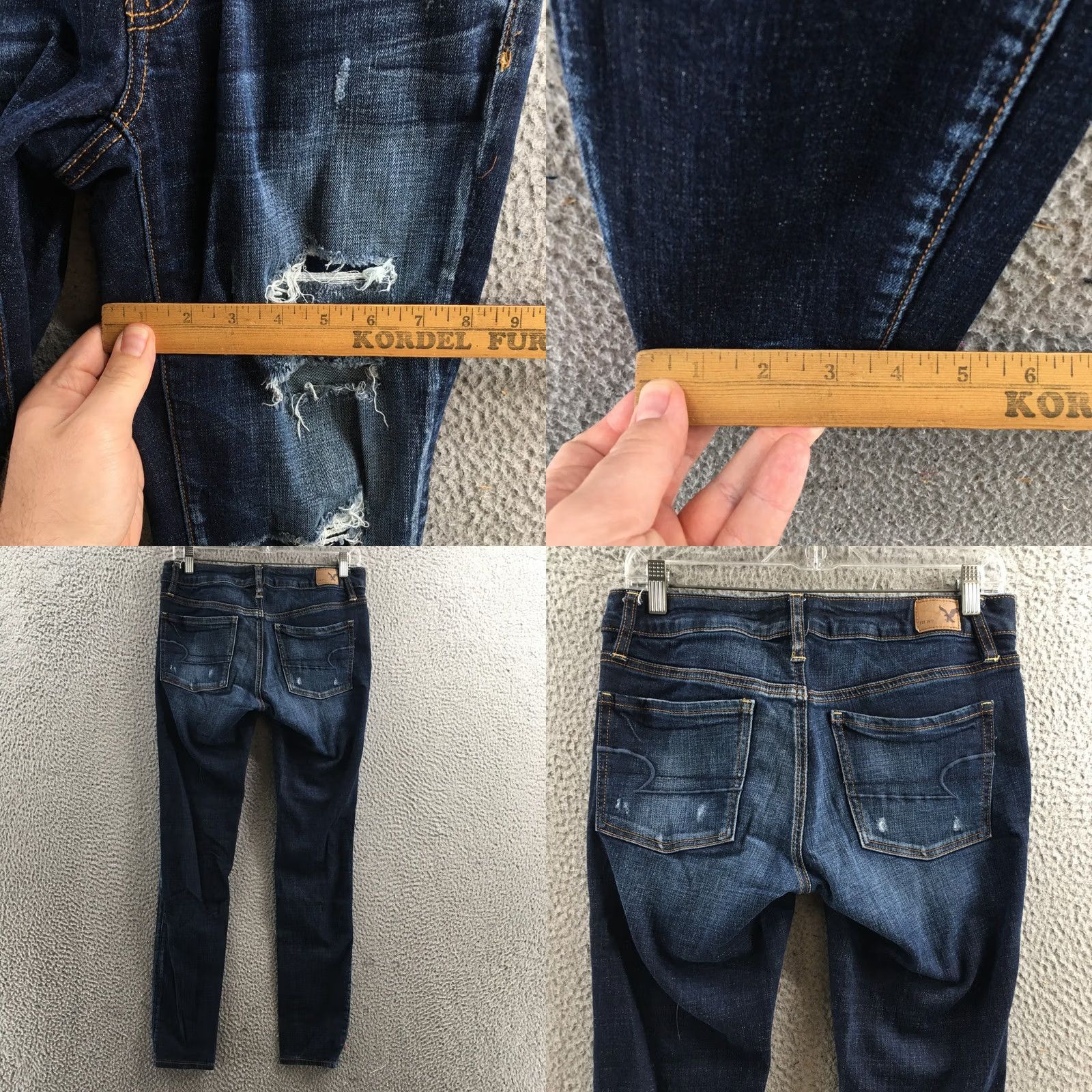 American Eagle Outfitters American Eagle Jegging Jeans Womens 6 Regular Blue Denim Distressed Jeans Mens? Size 28" / US 6 / IT 42 - 9 Thumbnail