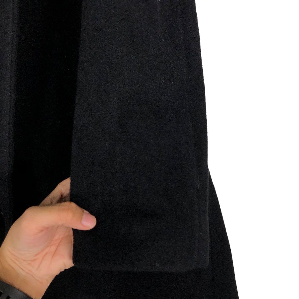 Japanese Brand 🔥Rich Black - Long Fly Wool Herringbone Calvin Klein Coats Size US M / EU 48-50 / 2 - 17 Thumbnail