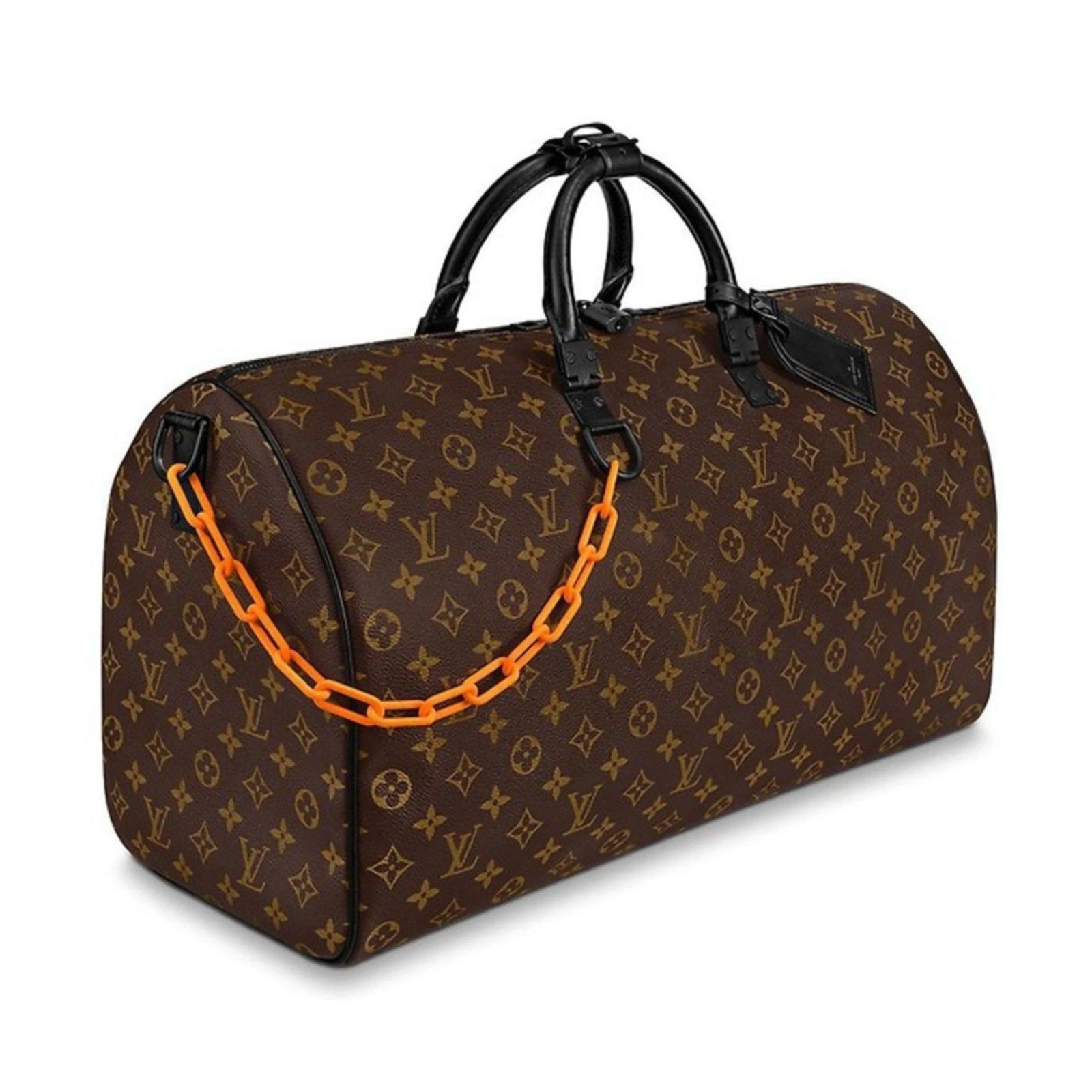 Louis Vuitton Louis Vuitton Keepall Bandouliere Orange Chain Weekend Bag Size ONE SIZE - 3 Thumbnail