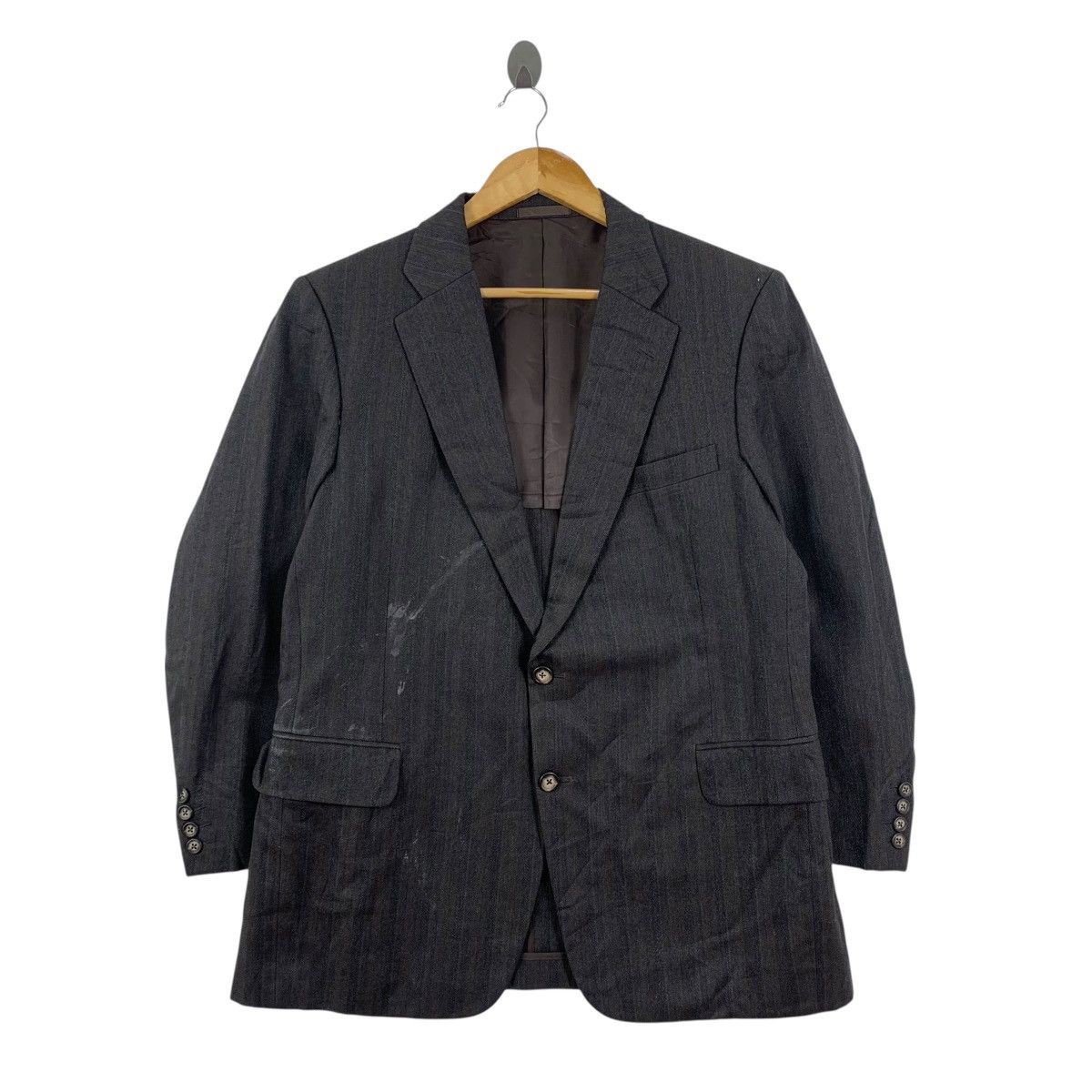 Burberry Vintage 90s BURBERRYS London Stripes Wool Blazer Coat Size US M / EU 48-50 / 2 - 1 Thumbnail