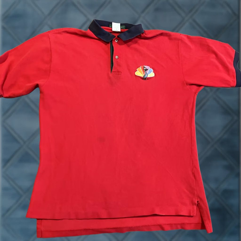 Rainbow VINTAGE Outer Banks NBC Rainbow Peacock Turkey Old Logo Golf Polo Large Size US L / EU 52-54 / 3 - 1 Thumbnail
