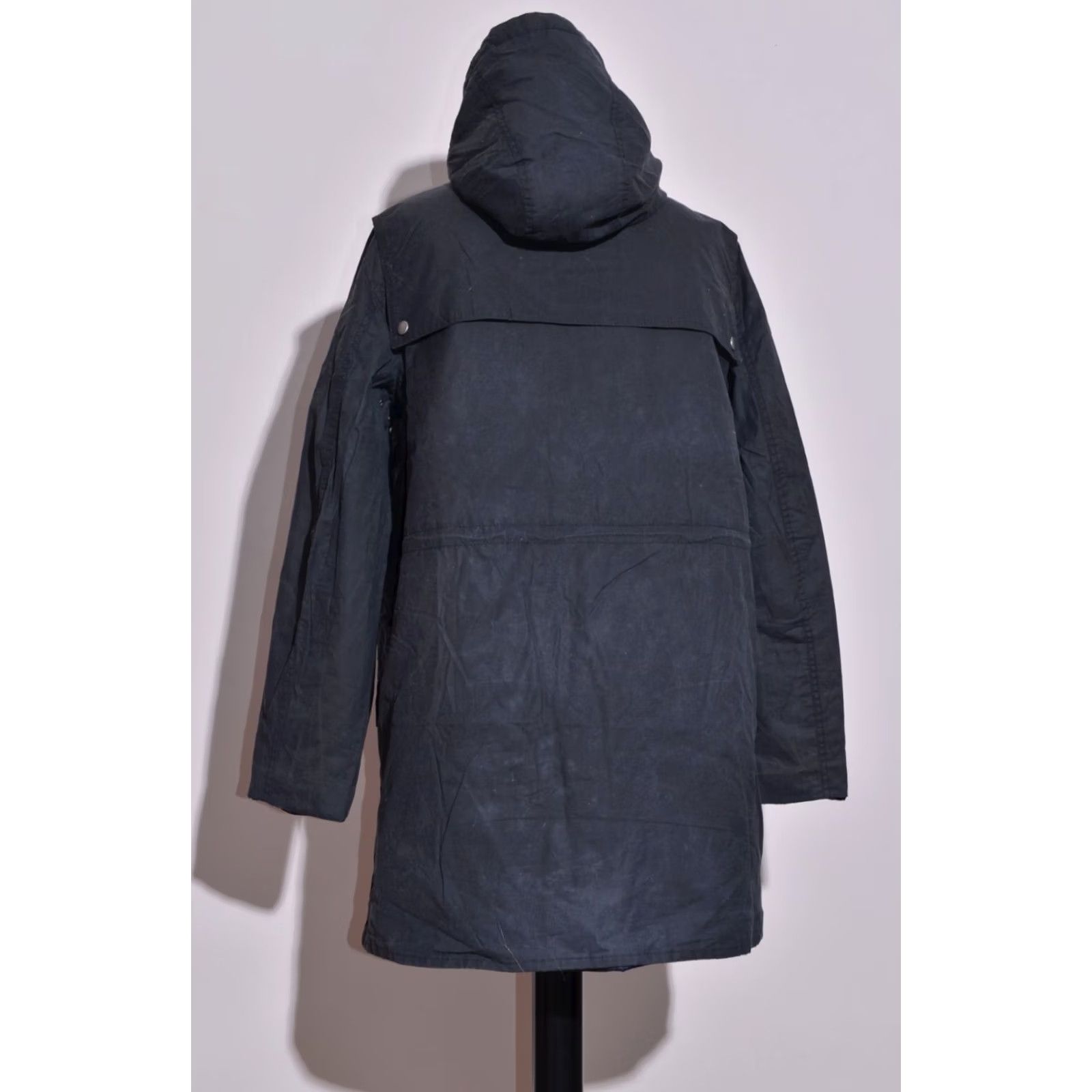 Barbour Barbour Jacket Parka Hooded Women Winter Durham Waxed Cotton Dark Navy UK18 US14 - 18 Size XXL / US 16-18 / IT 52-54 - 6 Thumbnail