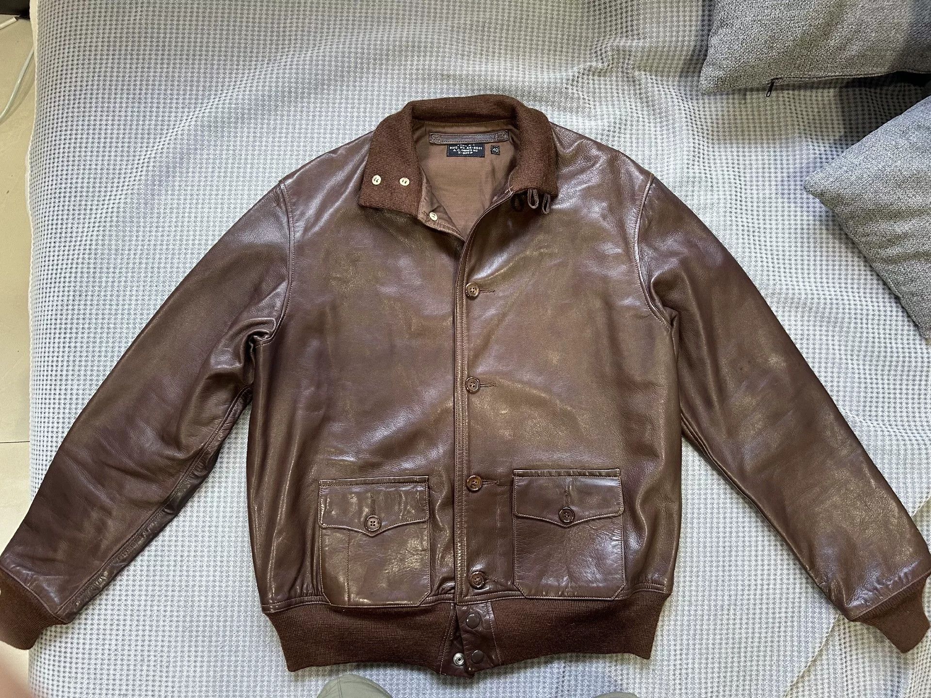 Eastman Leather Clothing eastman leather a1 bomber jacket in brown Size US M / EU 48-50 / 2 - 1 Thumbnail