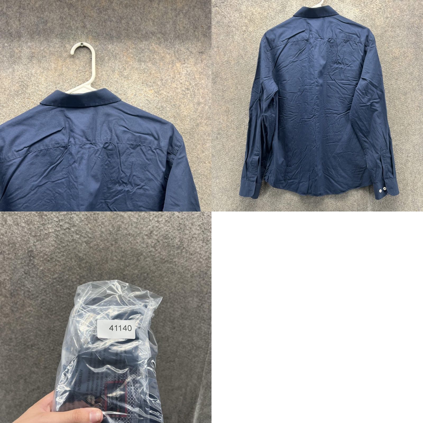UNTUCKit UNTUCKit Shirt Mens Large Blue Solid Long Sleeve Button Front Slim Fit Casual Size US L / EU 52-54 / 3 - 8 Thumbnail
