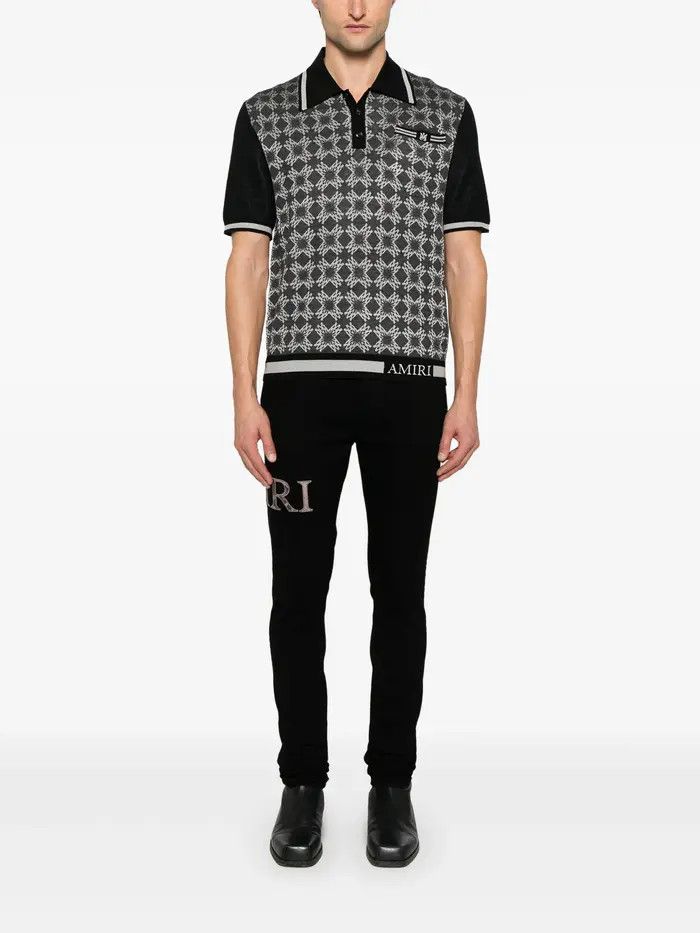Amiri o1orln0326 Snake Logo Jeans in Black Size US 35 - 2 Thumbnail