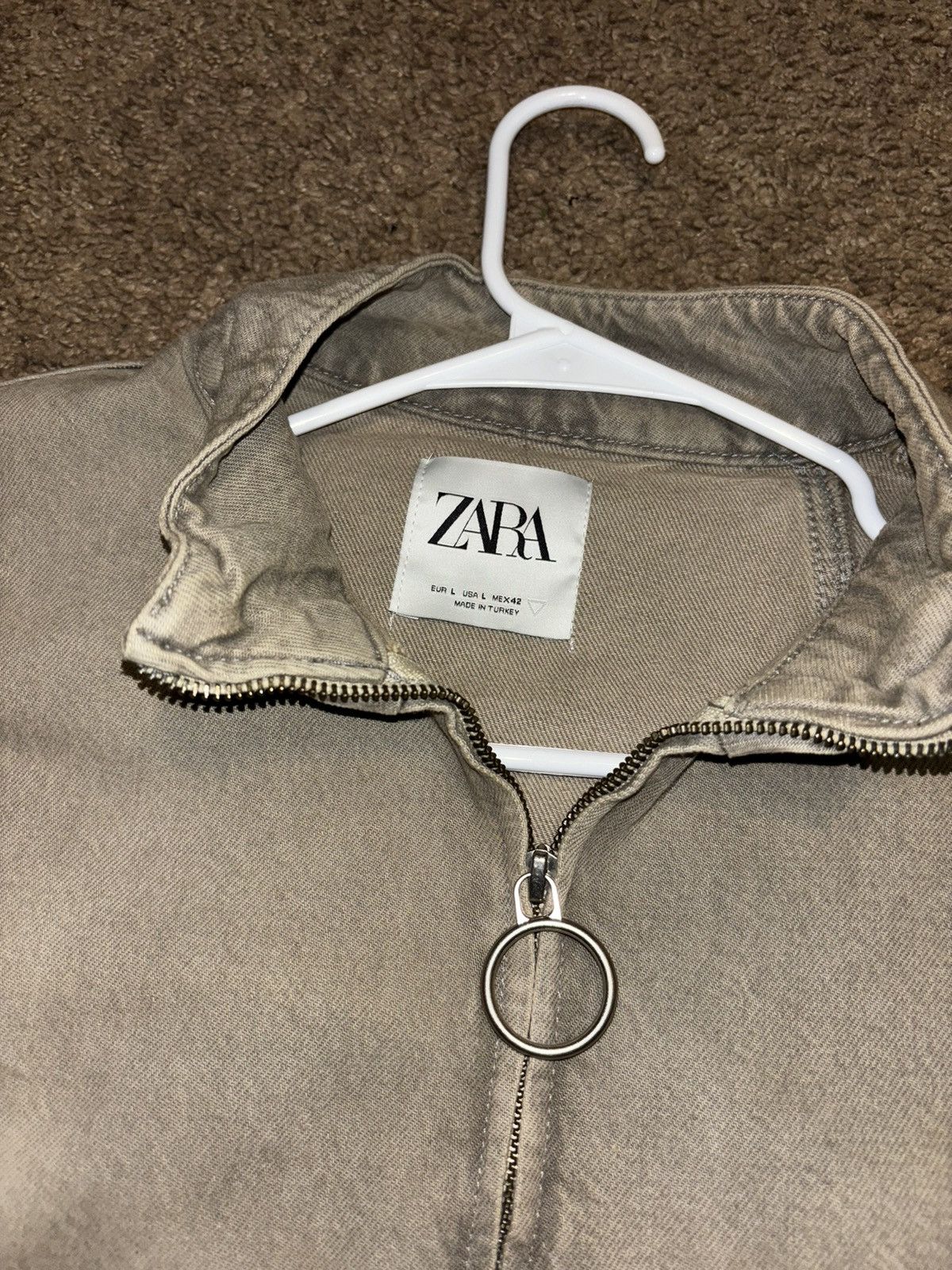 Zara Tan Zara quarter zip jacket cropped Size US L / EU 52-54 / 3 - 2 Thumbnail