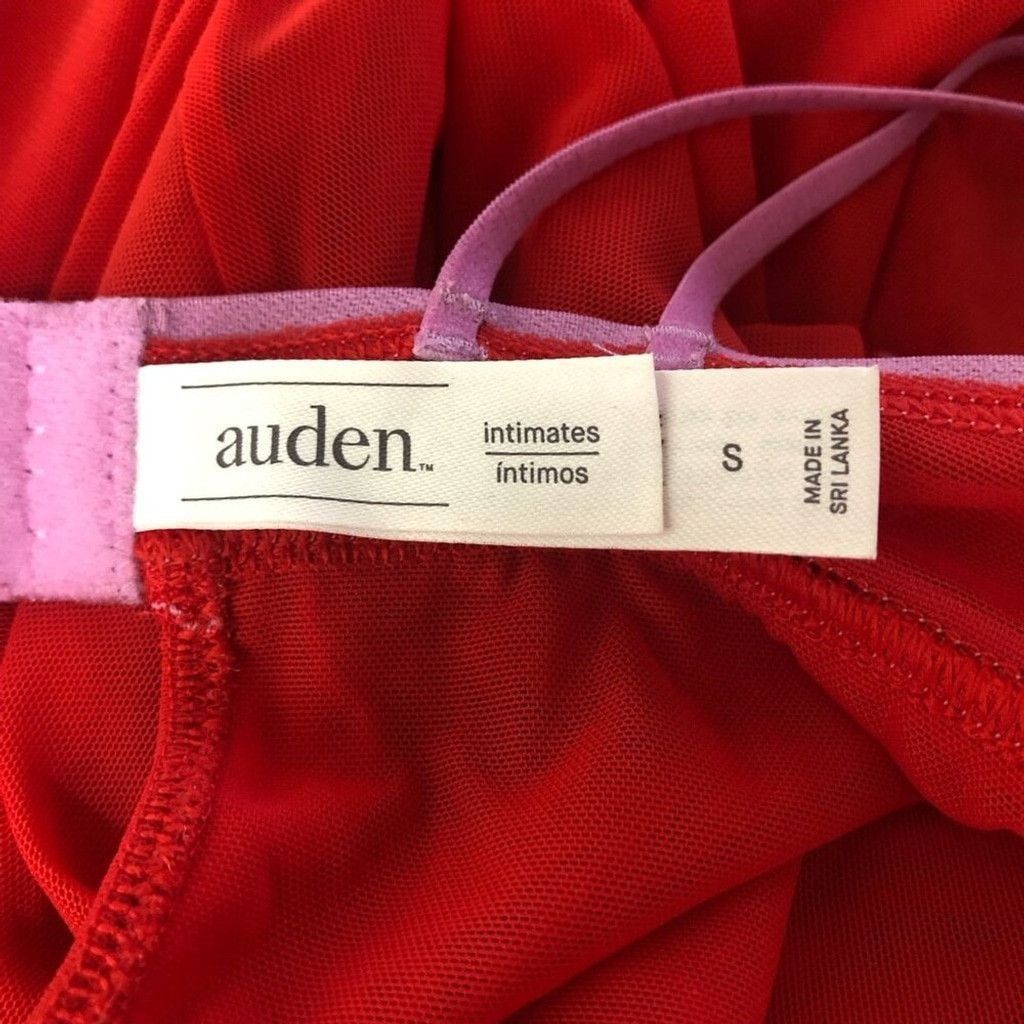 Vintage Auden Intimates Babydoll Padded bra Sheer Lace Mesh Red sz S Size ONE SIZE - 14 Thumbnail