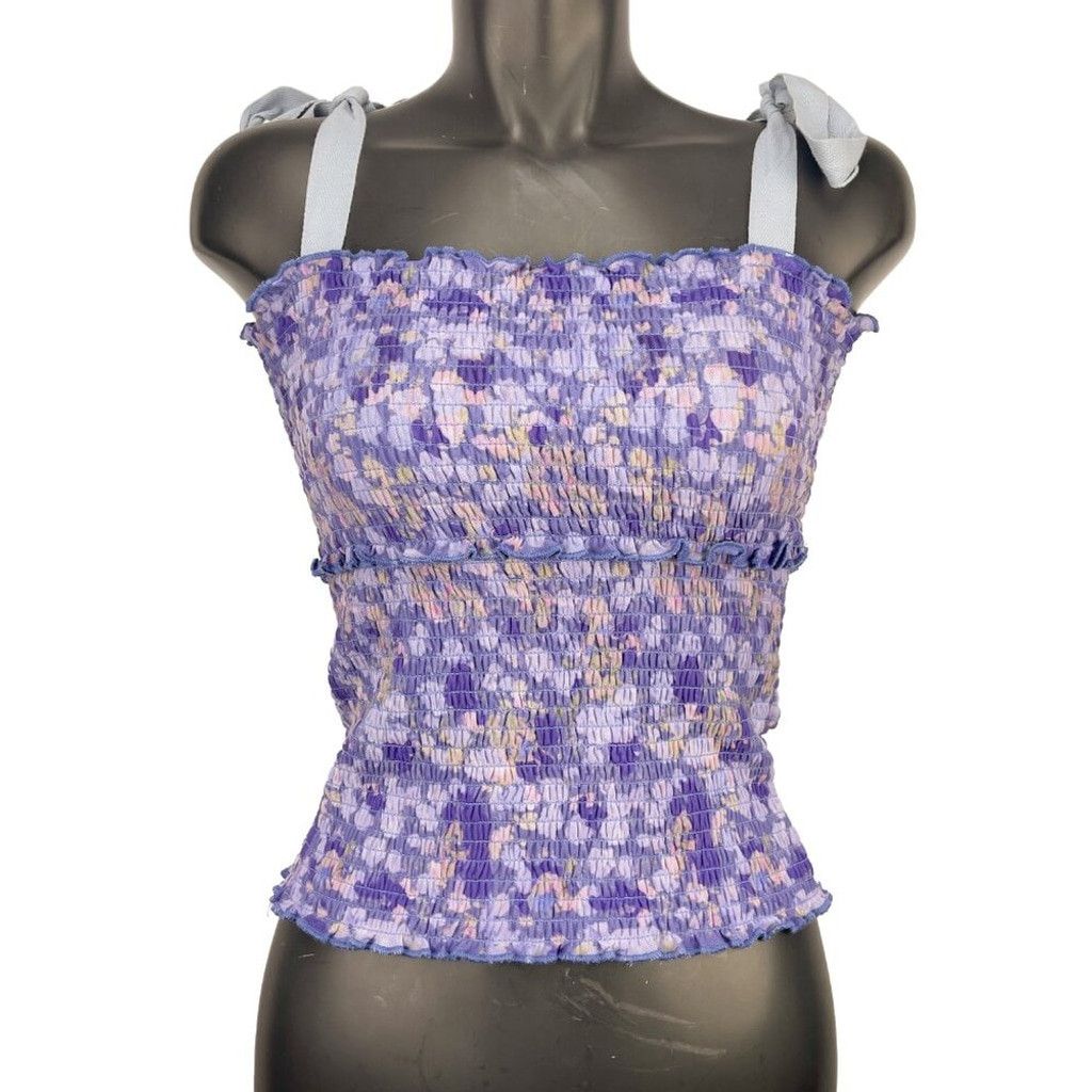 Anthropologie ANTHROPOLOGIE Boho Smocked Purple Fairy Sleeveless Top sz S Size XS / US 0-2 / IT 36-38 - 1 Thumbnail