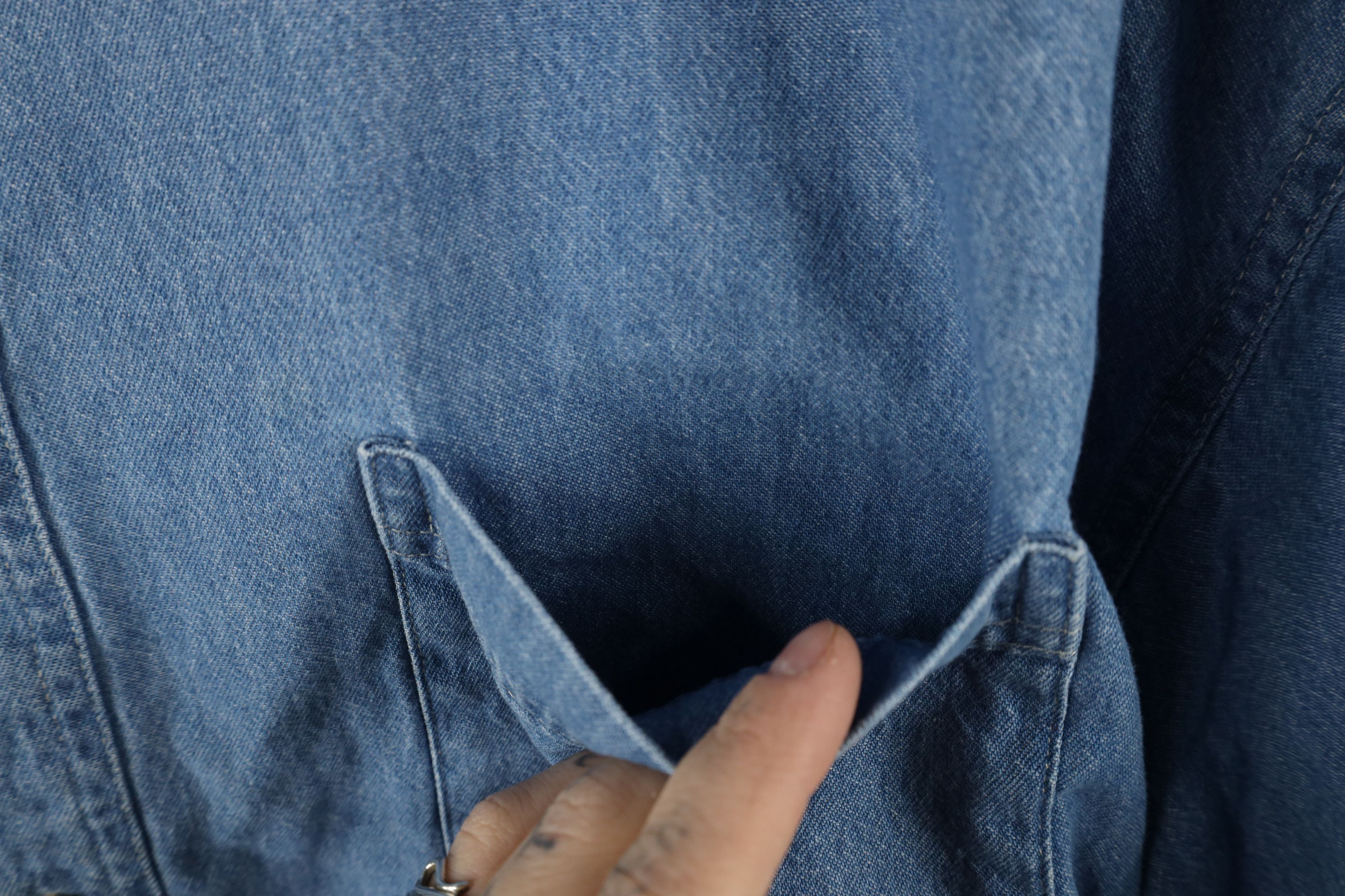 Vintage Vintage 90s Streetwear Short Sleeve Denim Jean Down Shirt Size US XXL / EU 58 / 5 - 5 Thumbnail