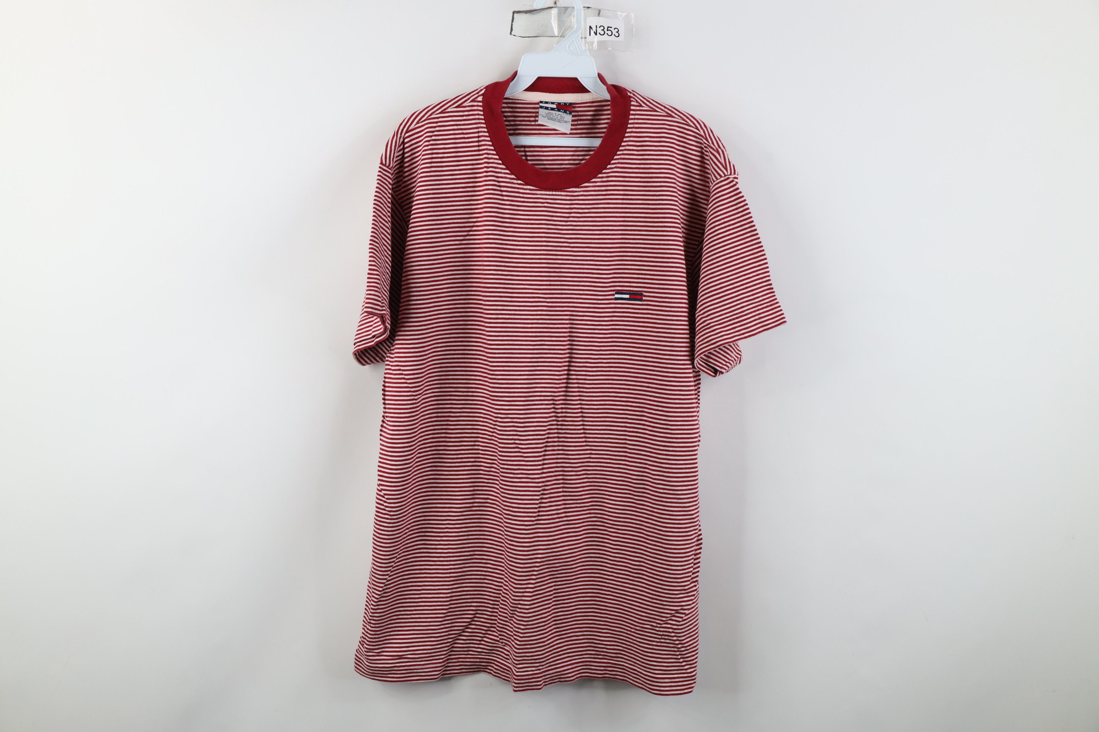Tommy Hilfiger Vintage 90s Tommy Hilfiger Cane Striped Short Sleeve T-Shirt Size US L / EU 52-54 / 3 - 1 Thumbnail