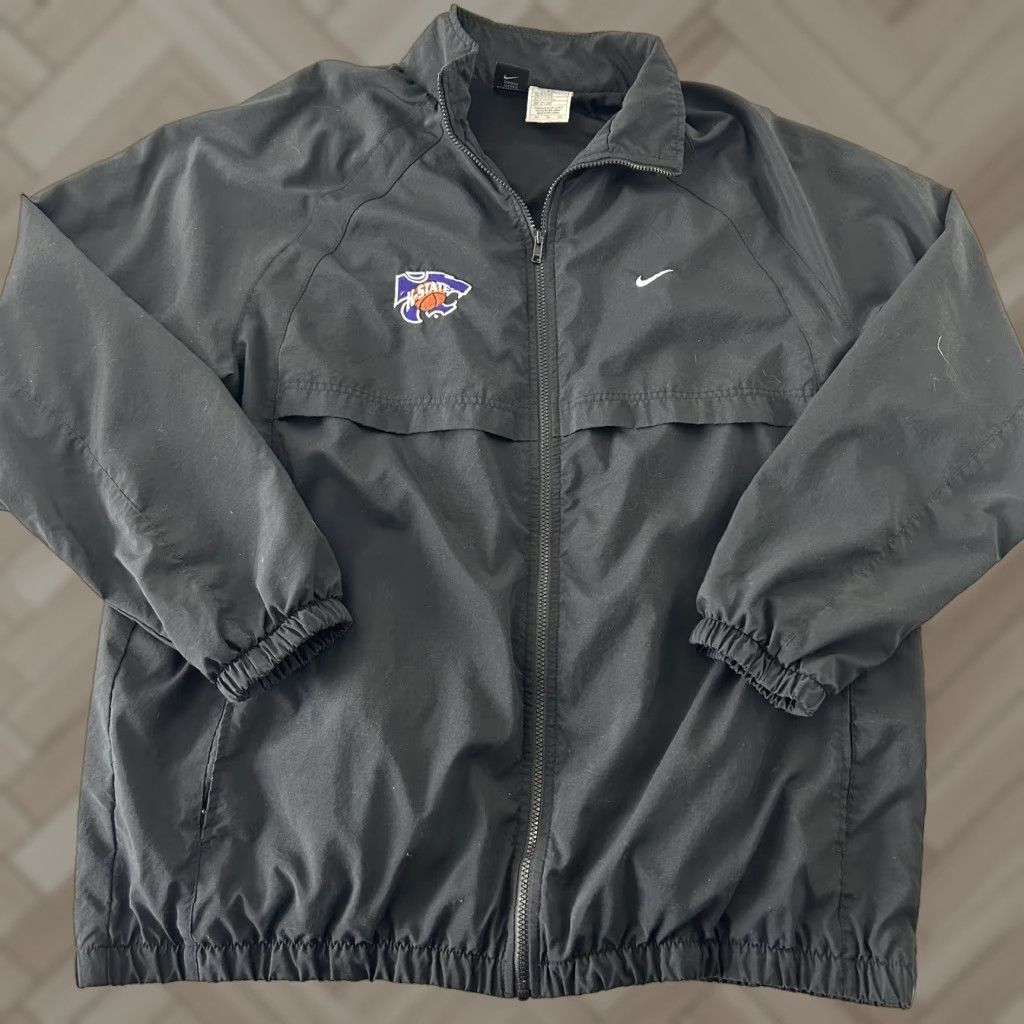 Nike VINTAGE Nike Kansas State Wildcats Full Zip Jacket Men's XLT Black Size US XL / EU 56 / 4 - 1 Thumbnail